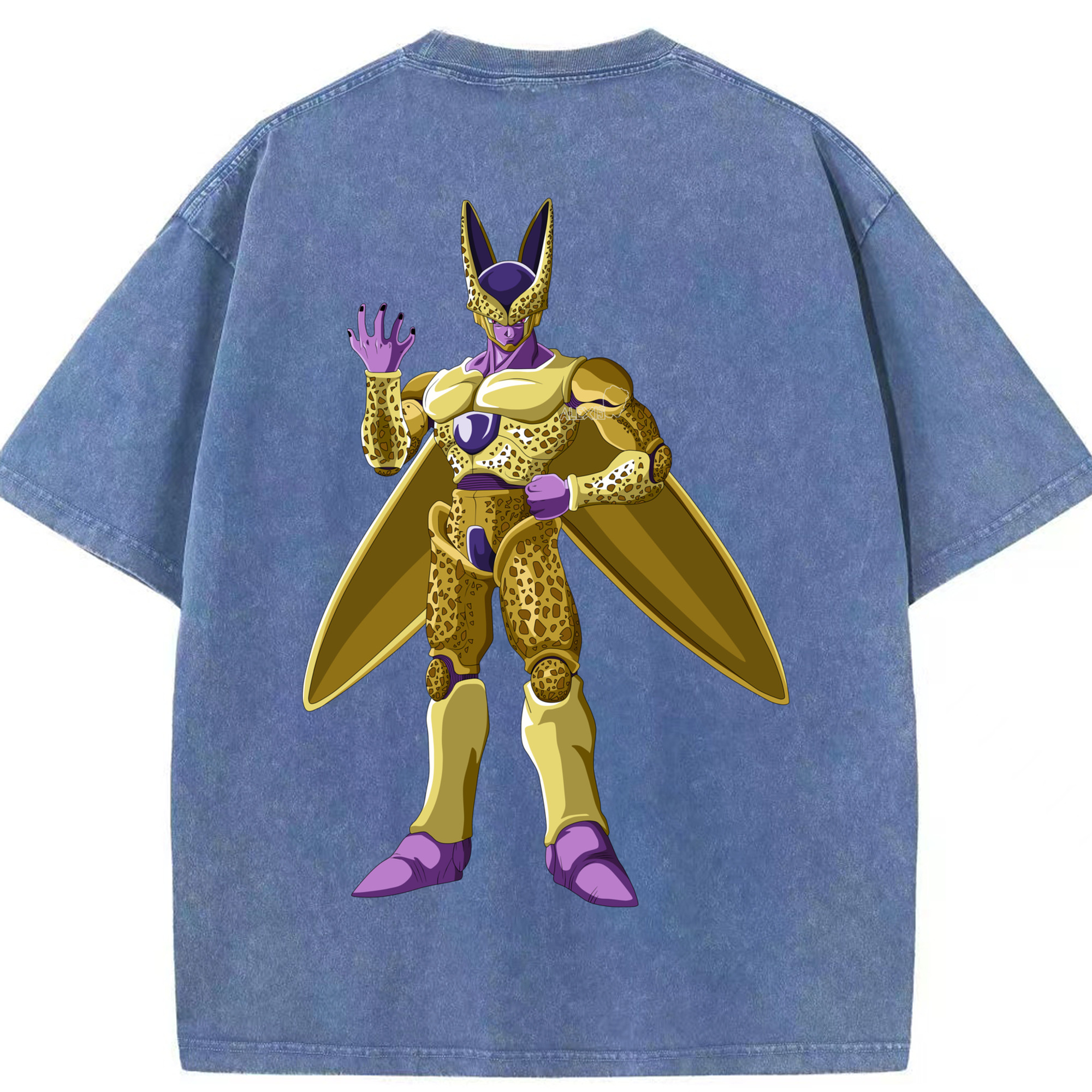 （画像用） ドラゴンボール セル DRAGON BALL Cell 綿100% ヴィンテージ風 半袖Tシャツ（背面プリント）