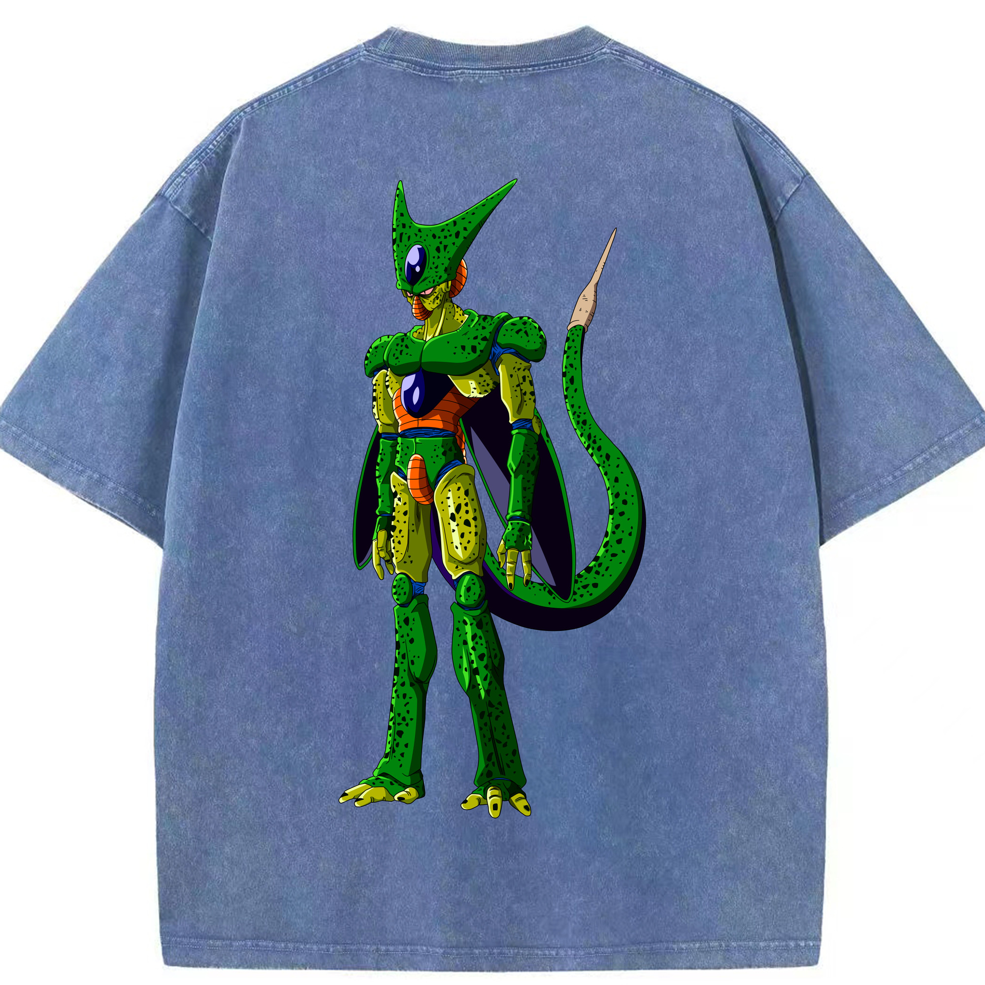 （画像用） ドラゴンボール セル DRAGON BALL Cell 綿100% ヴィンテージ風 半袖Tシャツ（背面プリント）
