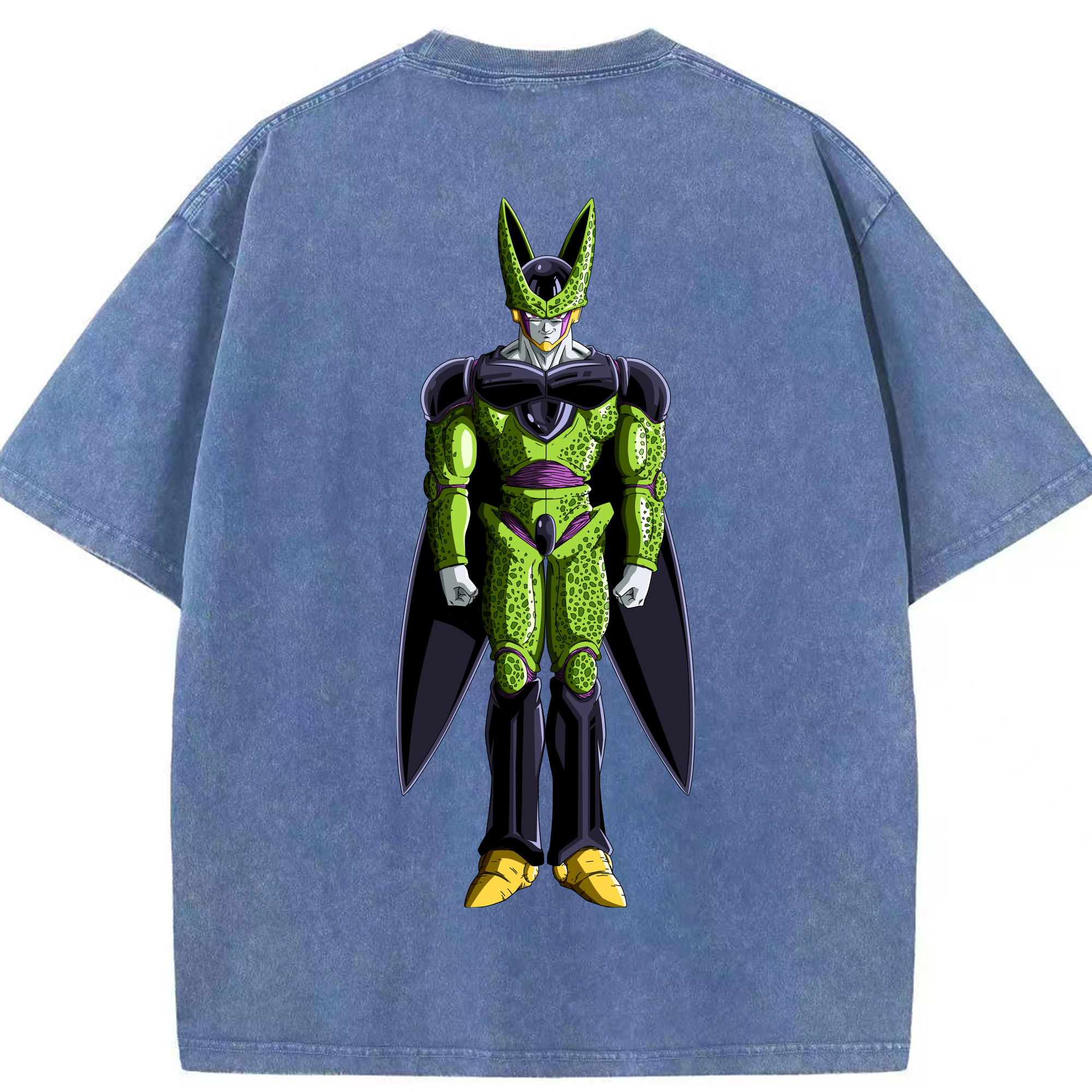 （画像用） ドラゴンボール セル DRAGON BALL Cell 綿100% ヴィンテージ風 半袖Tシャツ（背面プリント）