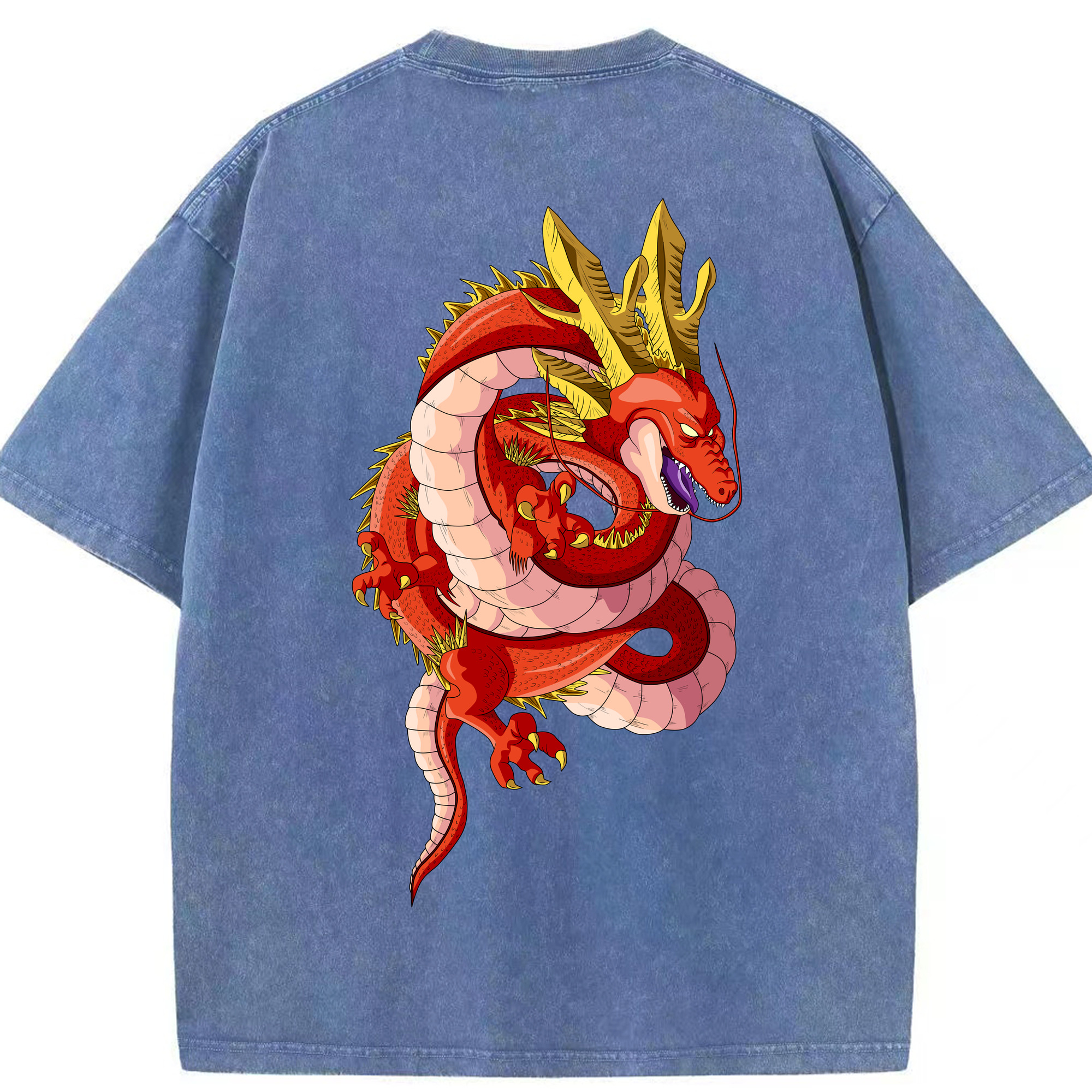 ドラゴンボール 神龍 シェンロン DRAGON BALL Shenron 綿100% ヴィンテージ風 半袖Tシャツ（背面プリント）