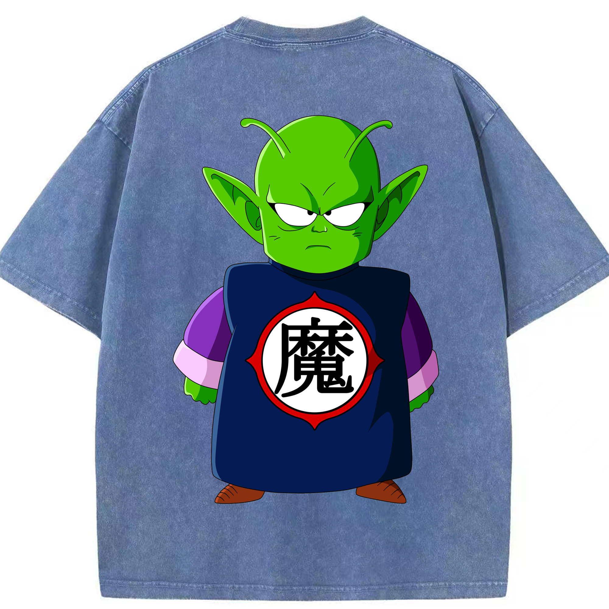 （画像用） ドラゴンボール ピッコロ DRAGON BALL Piccolo 綿100% ヴィンテージ風 半袖Tシャツ（背面プリント）