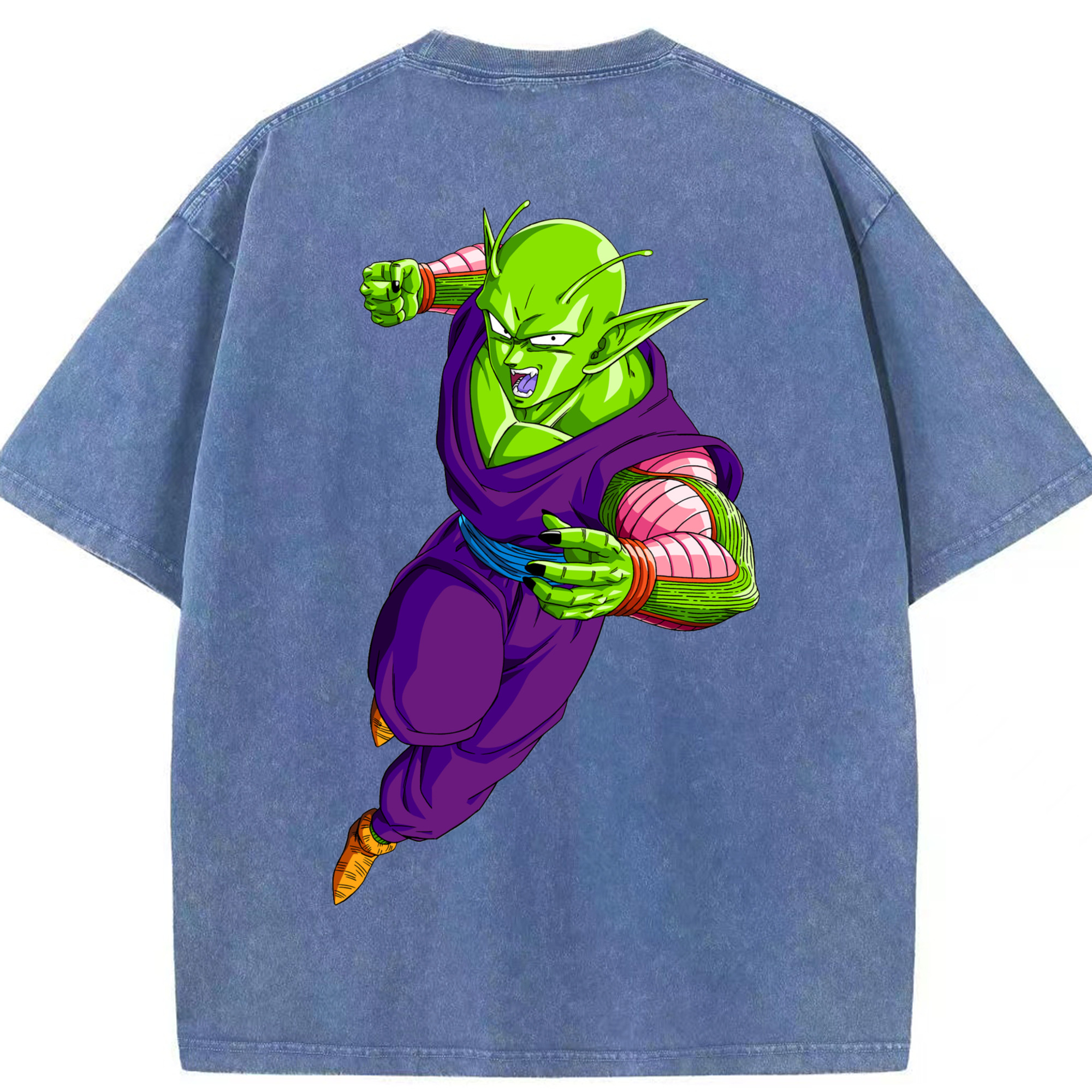 （画像用） ドラゴンボール ピッコロ DRAGON BALL Piccolo 綿100% ヴィンテージ風 半袖Tシャツ（背面プリント）