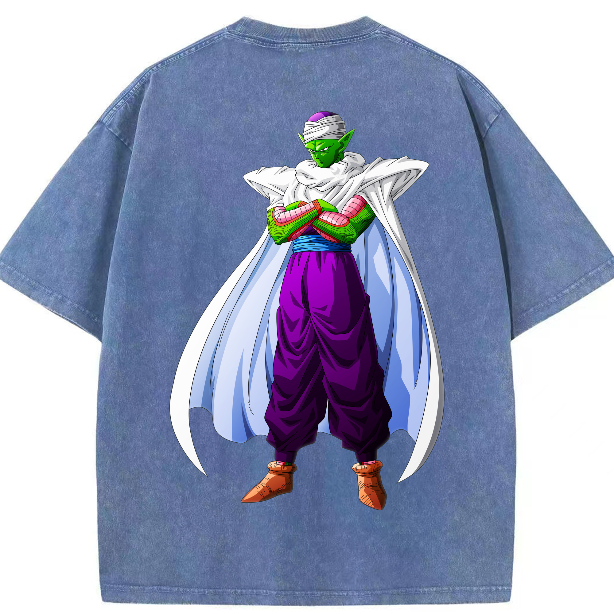 （画像用） ドラゴンボール ピッコロ DRAGON BALL Piccolo 綿100% ヴィンテージ風 半袖Tシャツ（背面プリント）