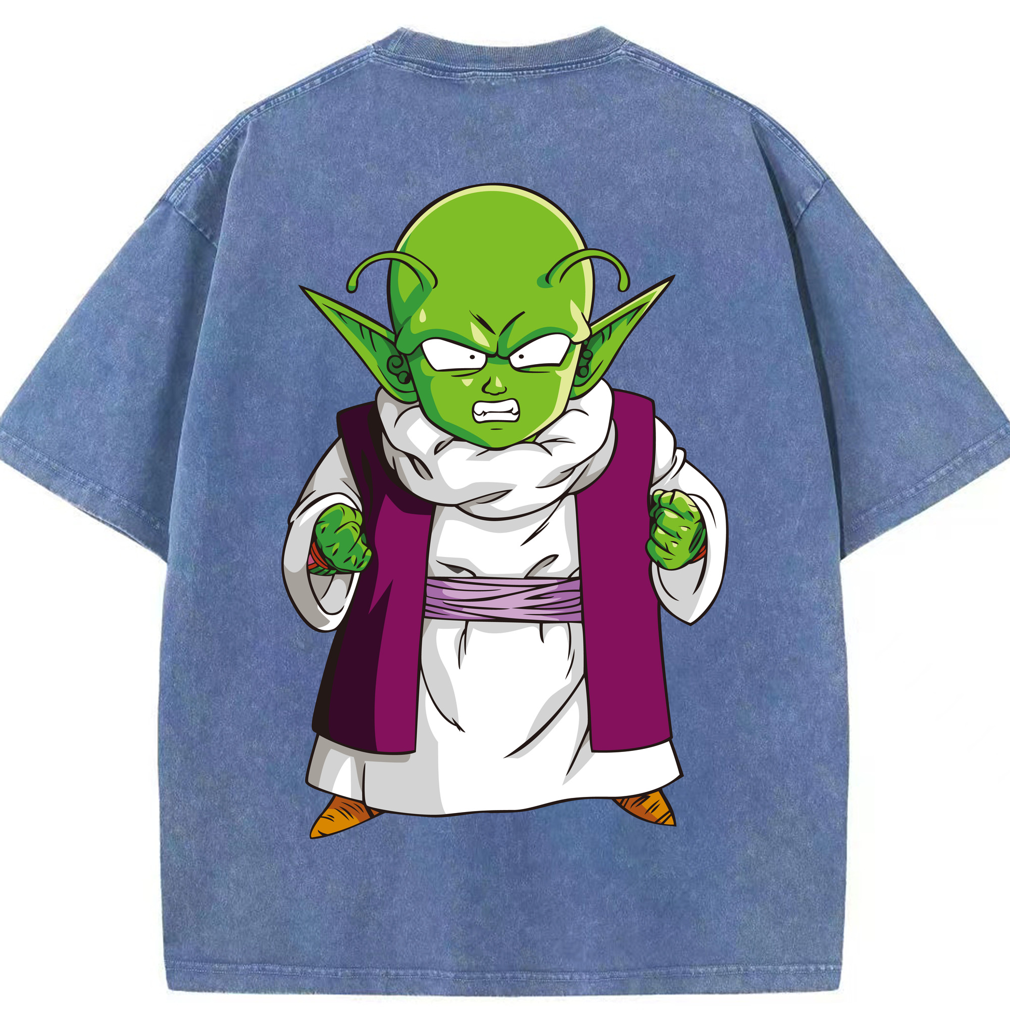 （画像用） ドラゴンボール ピッコロ DRAGON BALL Piccolo 綿100% ヴィンテージ風 半袖Tシャツ（背面プリント）