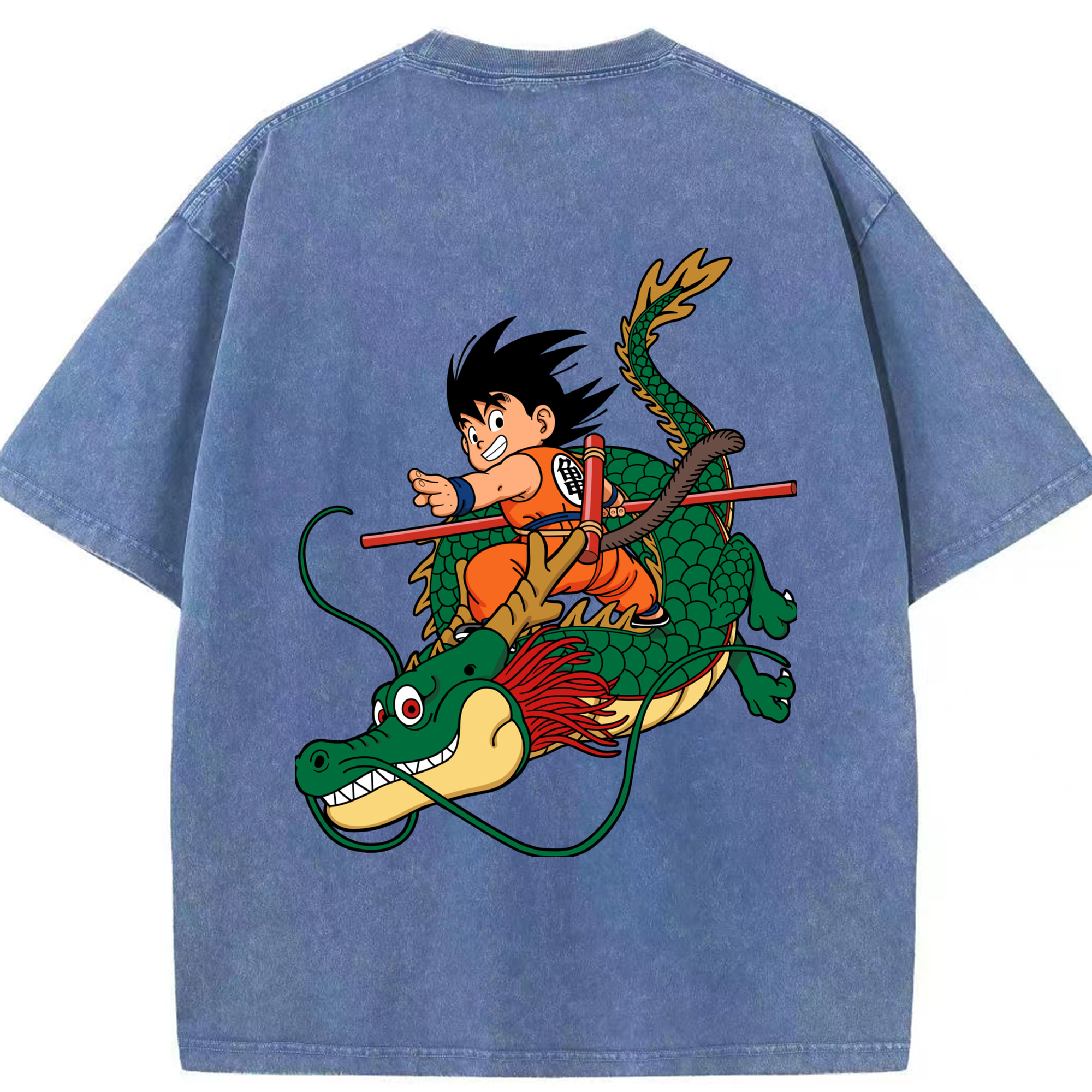 （画像用） ドラゴンボール 孫悟空（そん ごくう）Son Goku カカロット DRAGON BALL Kakarotto 綿100% ヴィンテージ風 半袖Tシャツ（背面プリント）