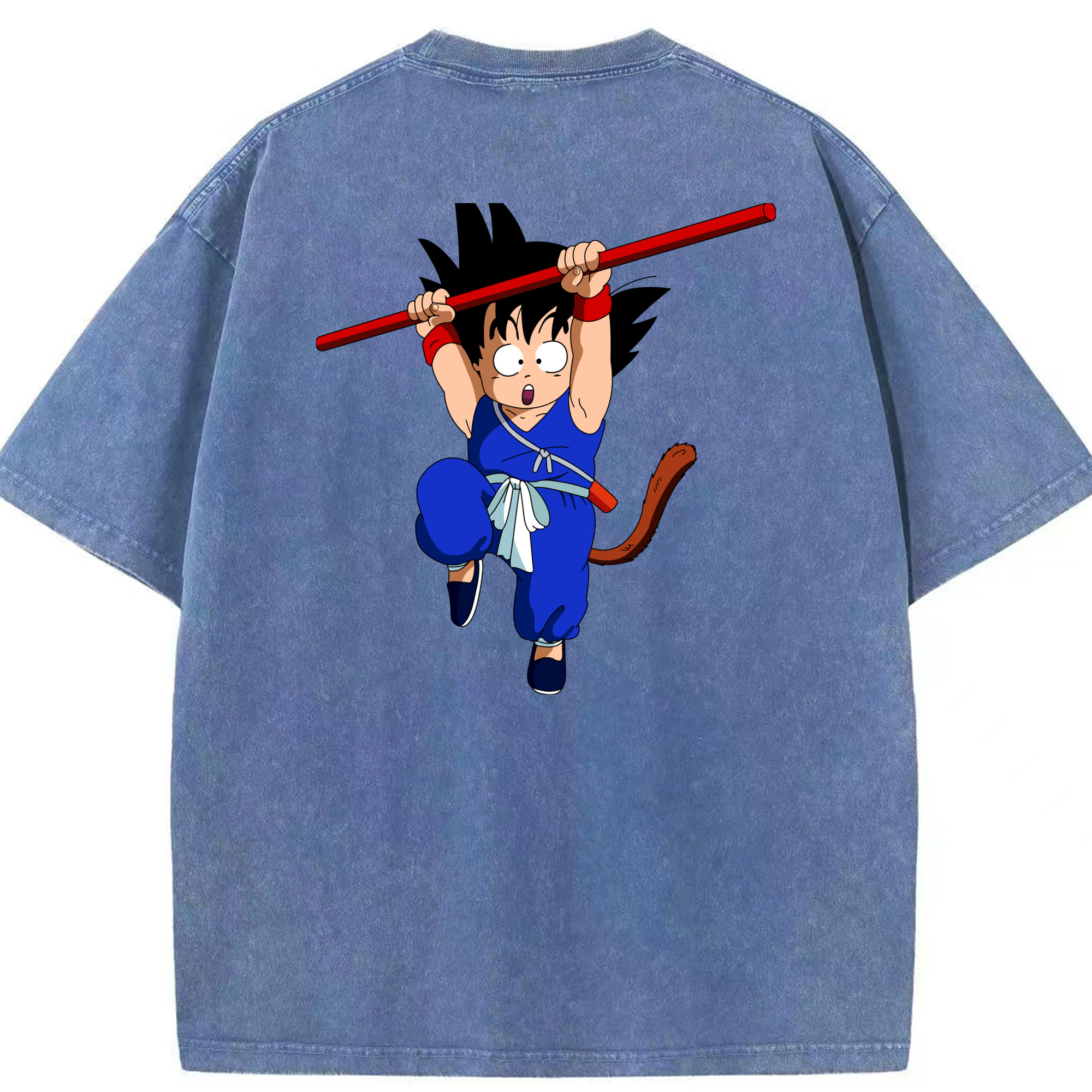 （画像用） ドラゴンボール 孫悟空（そん ごくう）Son Goku カカロット DRAGON BALL Kakarotto 綿100% ヴィンテージ風 半袖Tシャツ（背面プリント）