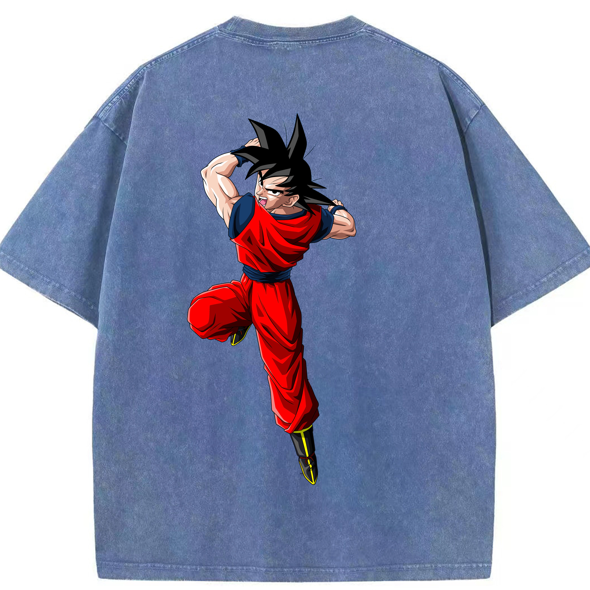 （画像用） ドラゴンボール 孫悟空（そん ごくう）Son Goku カカロット DRAGON BALL Kakarotto 綿100% ヴィンテージ風 半袖Tシャツ（背面プリント）