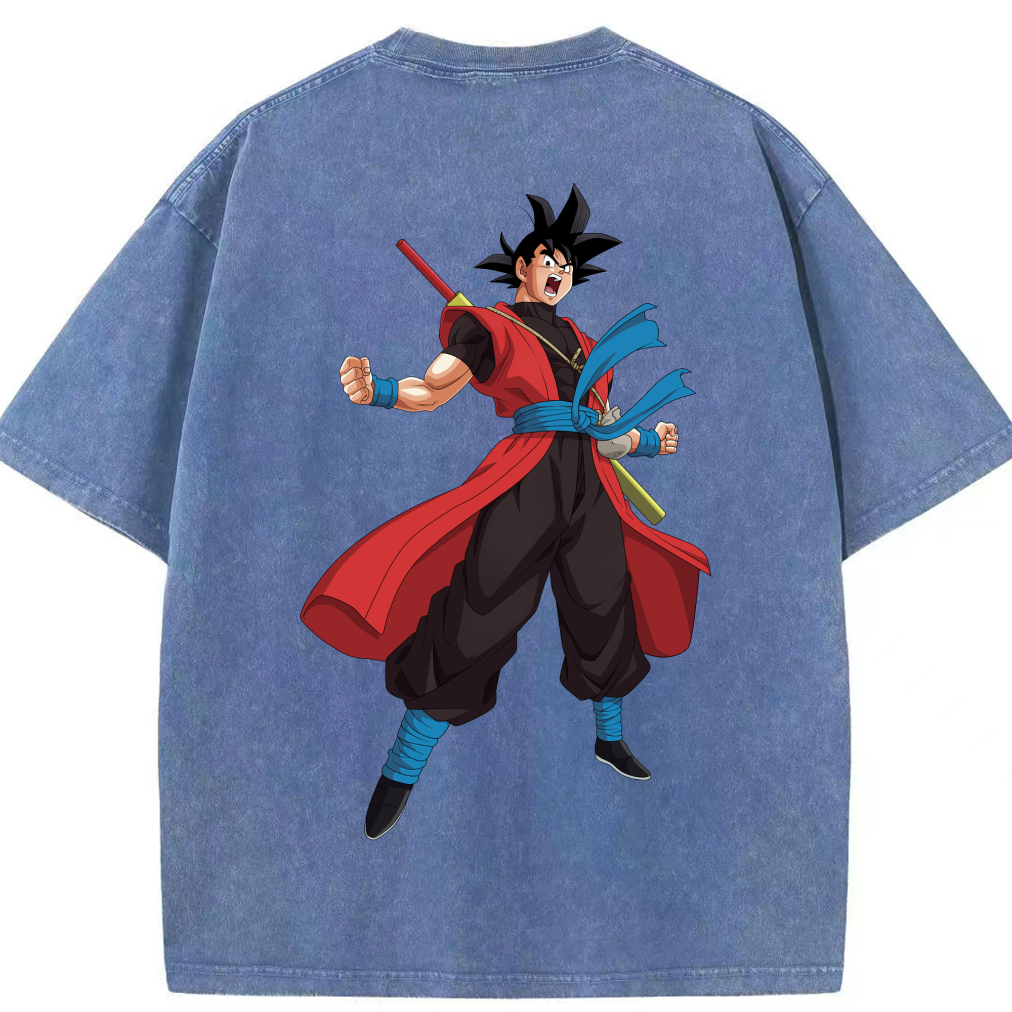 （画像用） ドラゴンボール 孫悟空（そん ごくう）Son Goku カカロット DRAGON BALL Kakarotto 綿100% ヴィンテージ風 半袖Tシャツ（背面プリント）