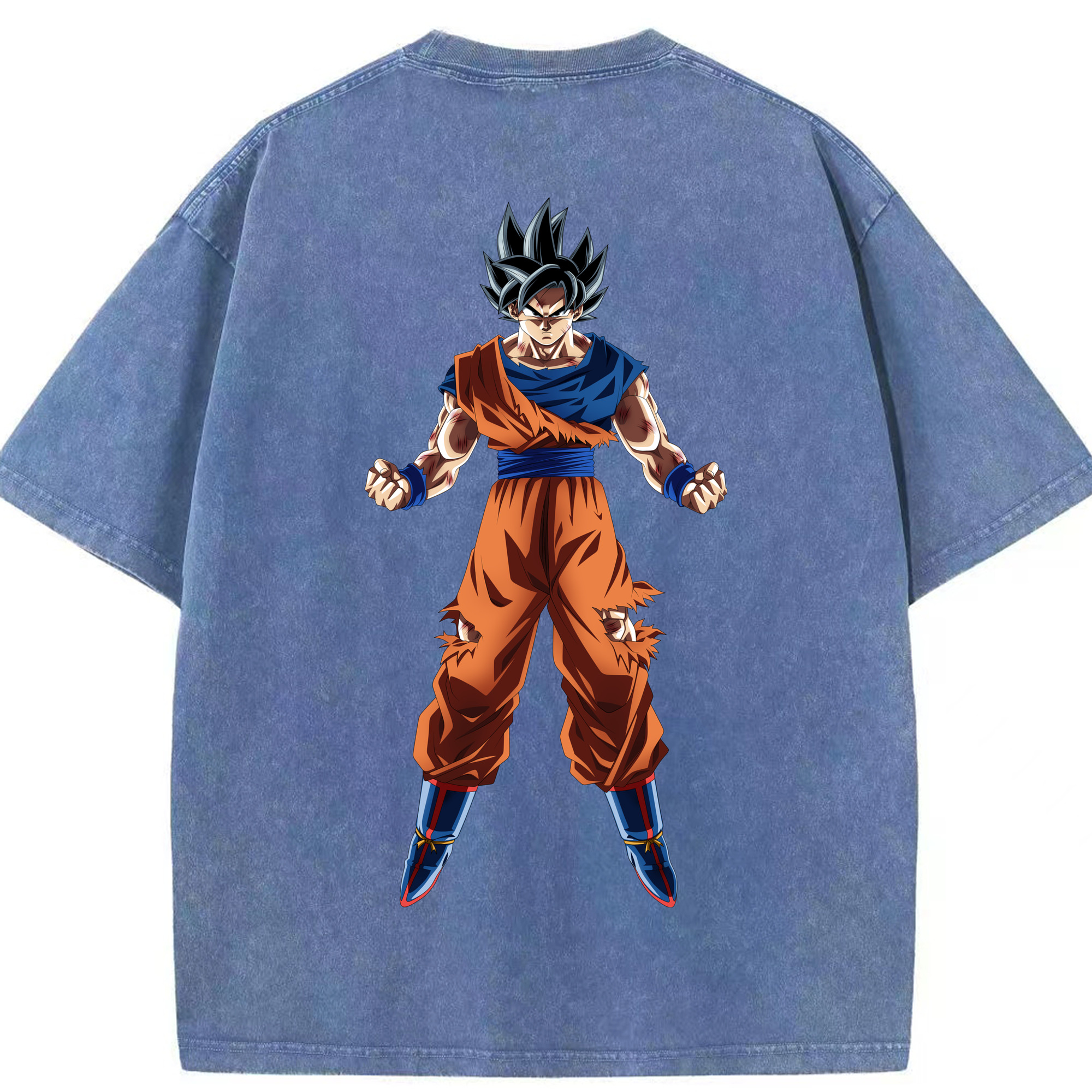 （画像用） ドラゴンボール 孫悟空（そん ごくう）Son Goku カカロット DRAGON BALL Kakarotto 綿100% ヴィンテージ風 半袖Tシャツ（背面プリント）