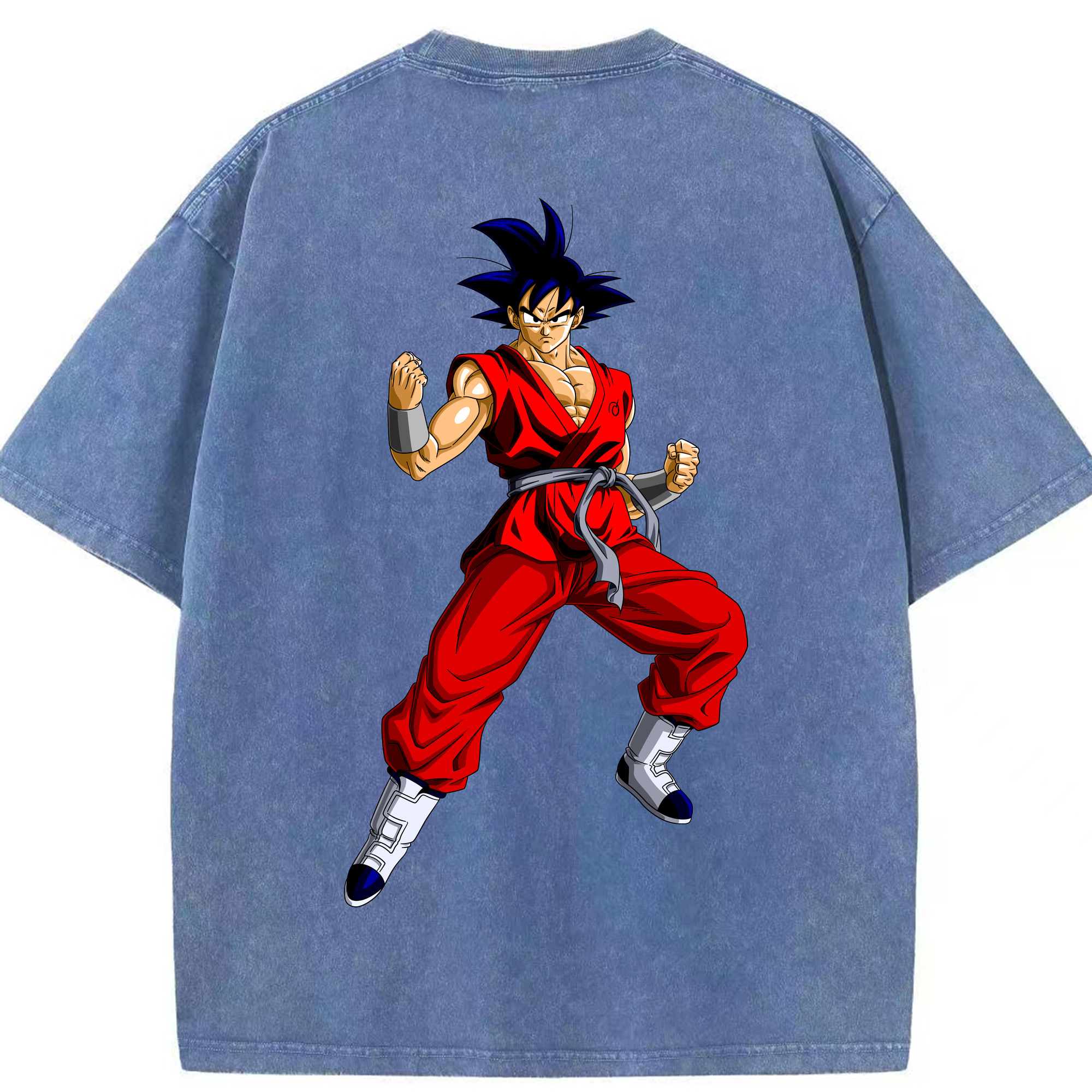 （画像用） ドラゴンボール 孫悟空（そん ごくう）Son Goku カカロット DRAGON BALL Kakarotto 綿100% ヴィンテージ風 半袖Tシャツ（背面プリント）