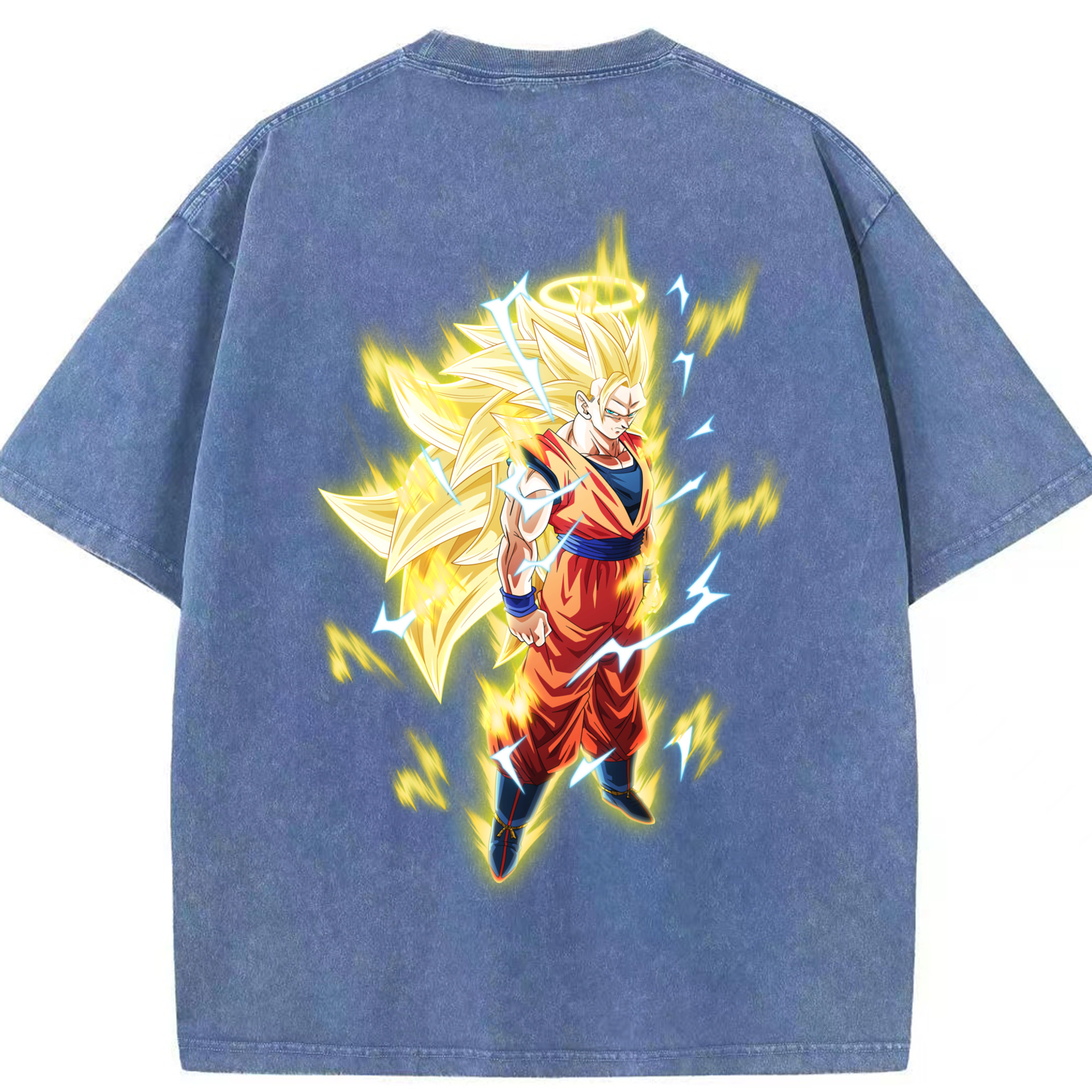 （画像用） ドラゴンボール 孫悟空（そん ごくう）Son Goku カカロット DRAGON BALL Kakarotto 綿100% ヴィンテージ風 半袖Tシャツ（背面プリント）