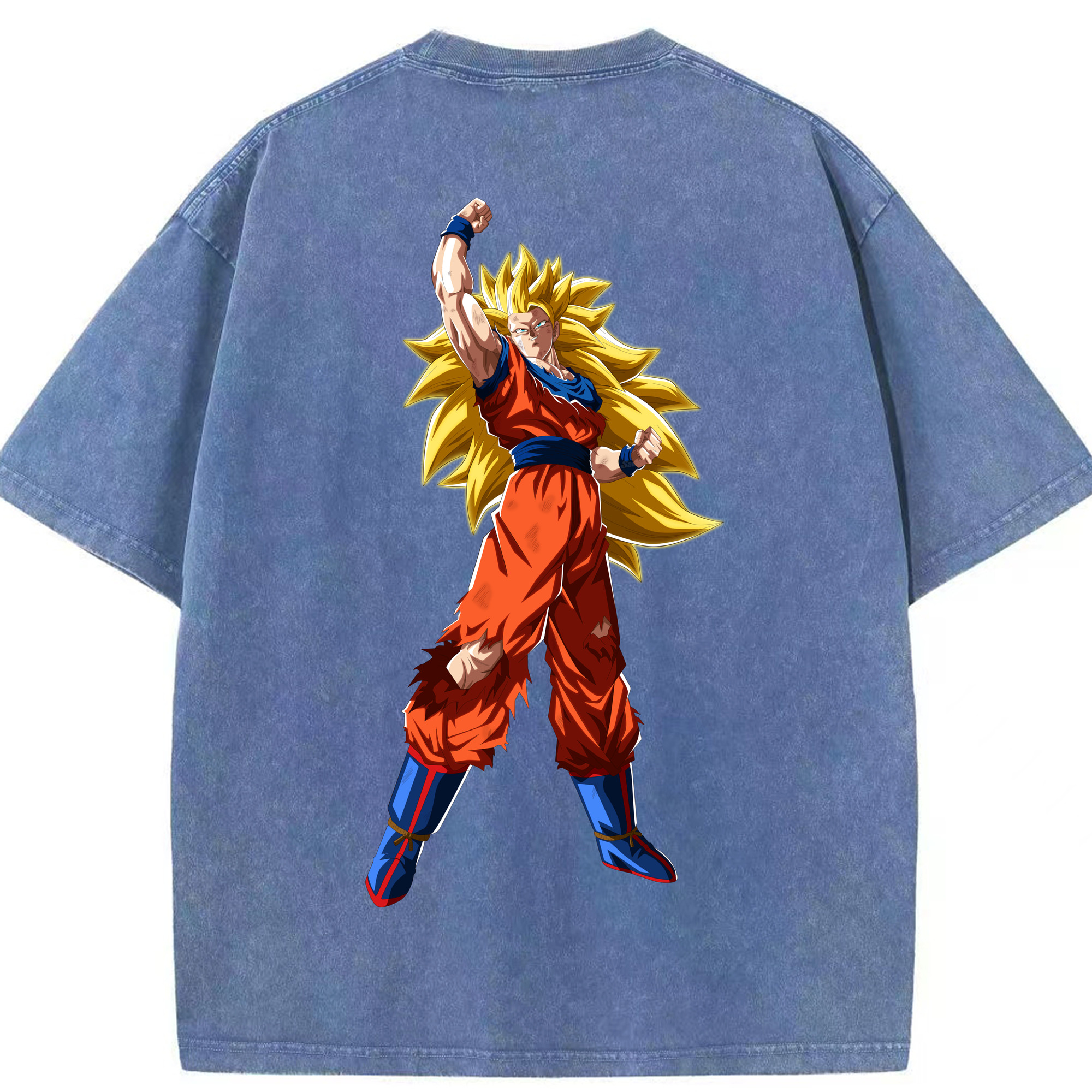 （画像用） ドラゴンボール 孫悟空（そん ごくう）Son Goku カカロット DRAGON BALL Kakarotto 綿100% ヴィンテージ風 半袖Tシャツ（背面プリント）