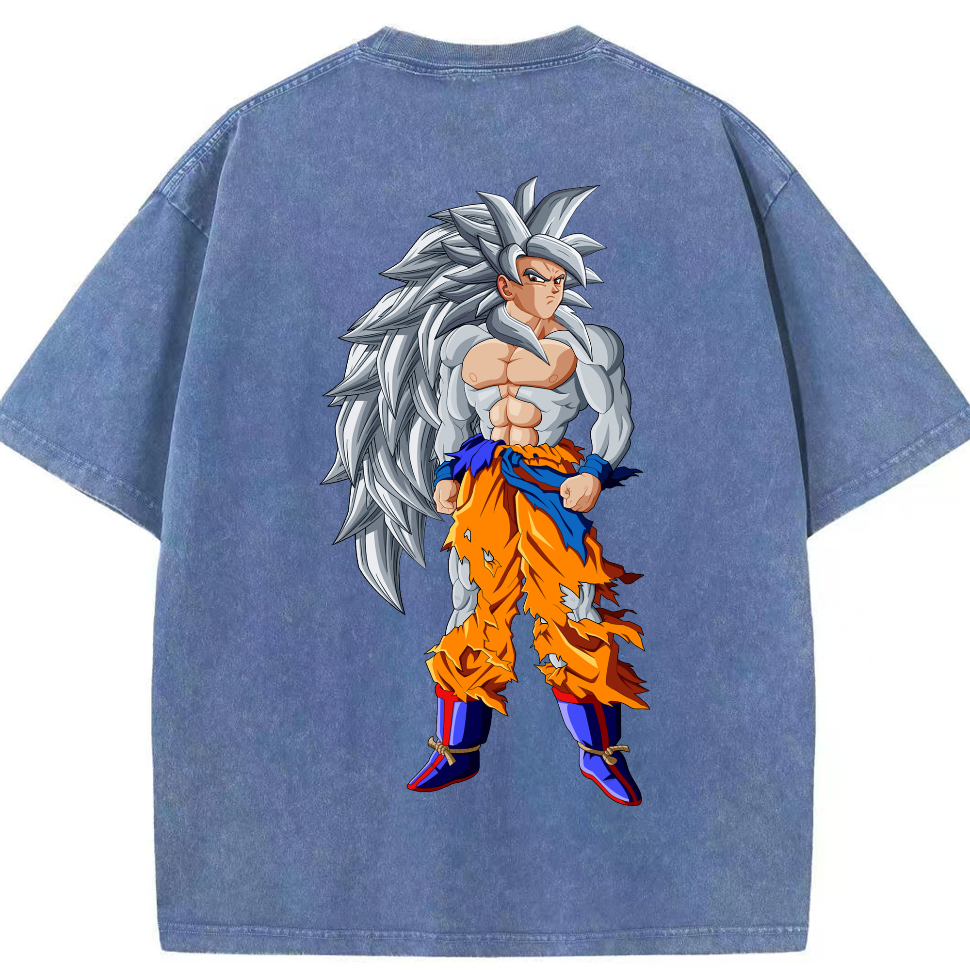 （画像用） ドラゴンボール 孫悟空（そん ごくう）Son Goku カカロット DRAGON BALL Kakarotto 綿100% ヴィンテージ風 半袖Tシャツ（背面プリント）