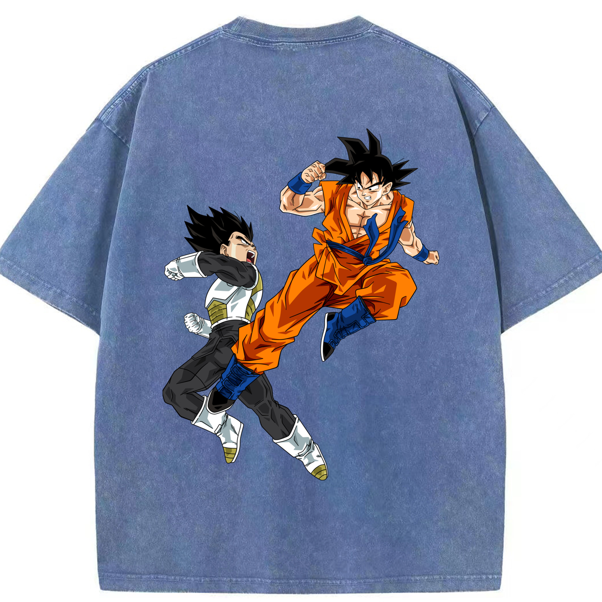 （画像用） ドラゴンボール 孫悟空（そん ごくう）Son Goku カカロット DRAGON BALL Kakarotto 綿100% ヴィンテージ風 半袖Tシャツ（背面プリント）