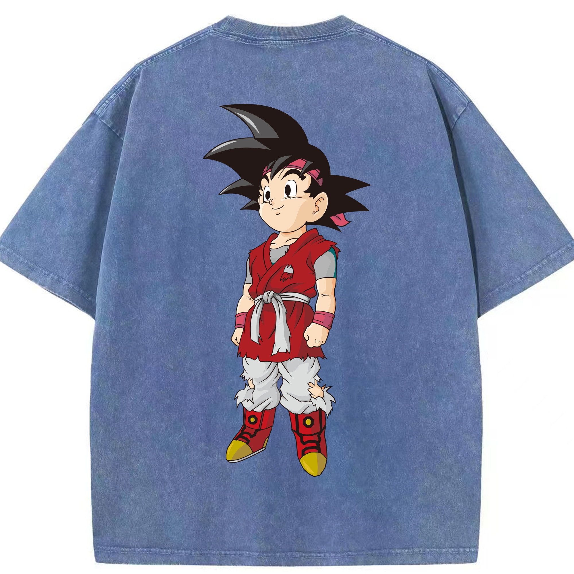 （画像用） ドラゴンボール 孫悟空（そん ごくう）Son Goku カカロット DRAGON BALL Kakarotto 綿100% ヴィンテージ風 半袖Tシャツ（背面プリント）