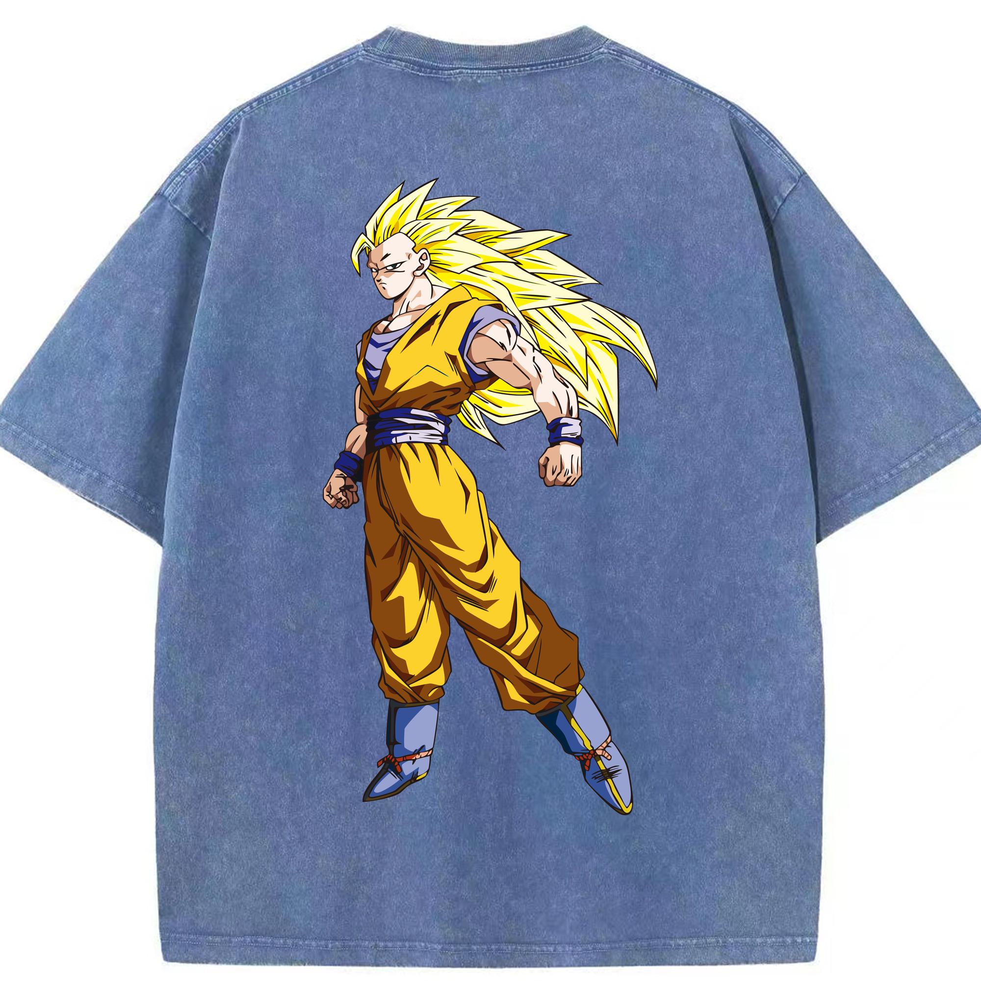 （画像用） ドラゴンボール 孫悟空（そん ごくう）Son Goku カカロット DRAGON BALL Kakarotto 綿100% ヴィンテージ風 半袖Tシャツ（背面プリント）
