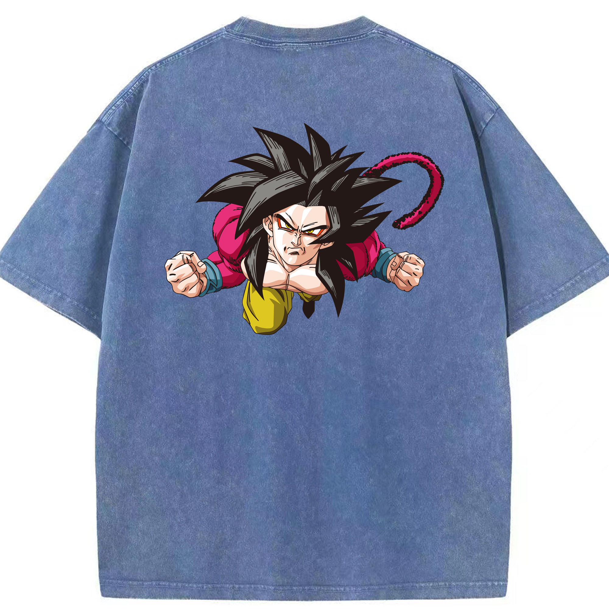 （画像用） ドラゴンボール 孫悟空（そん ごくう）Son Goku カカロット DRAGON BALL Kakarotto 綿100% ヴィンテージ風 半袖Tシャツ（背面プリント）