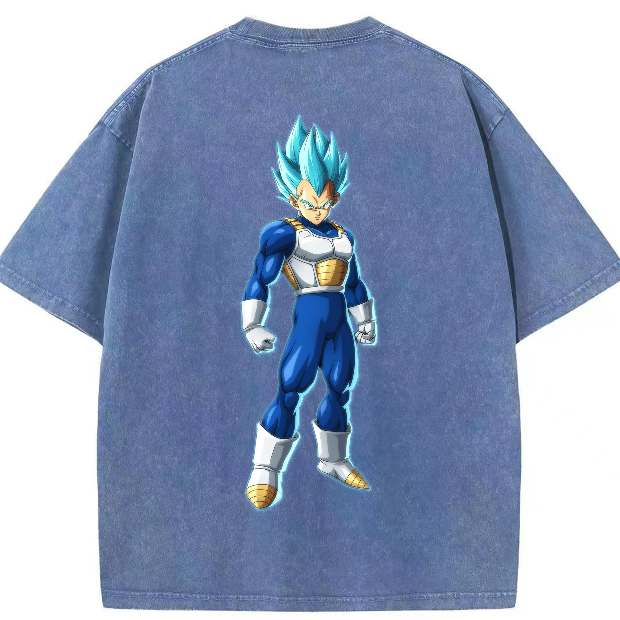 （画像用） ドラゴンボール ベジータ四世（Bejīta Yonsei）DRAGON BALL Vegeta IV 綿100% ヴィンテージ風 半袖Tシャツ（背面プリント）