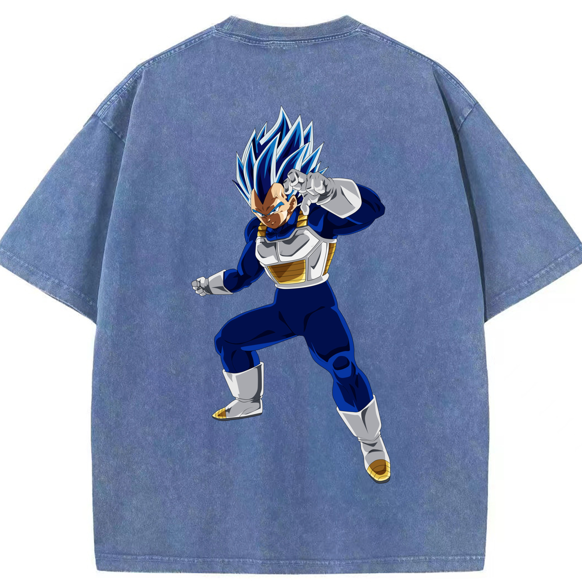 （画像用） ドラゴンボール ベジータ四世（Bejīta Yonsei）DRAGON BALL Vegeta IV 綿100% ヴィンテージ風 半袖Tシャツ（背面プリント）