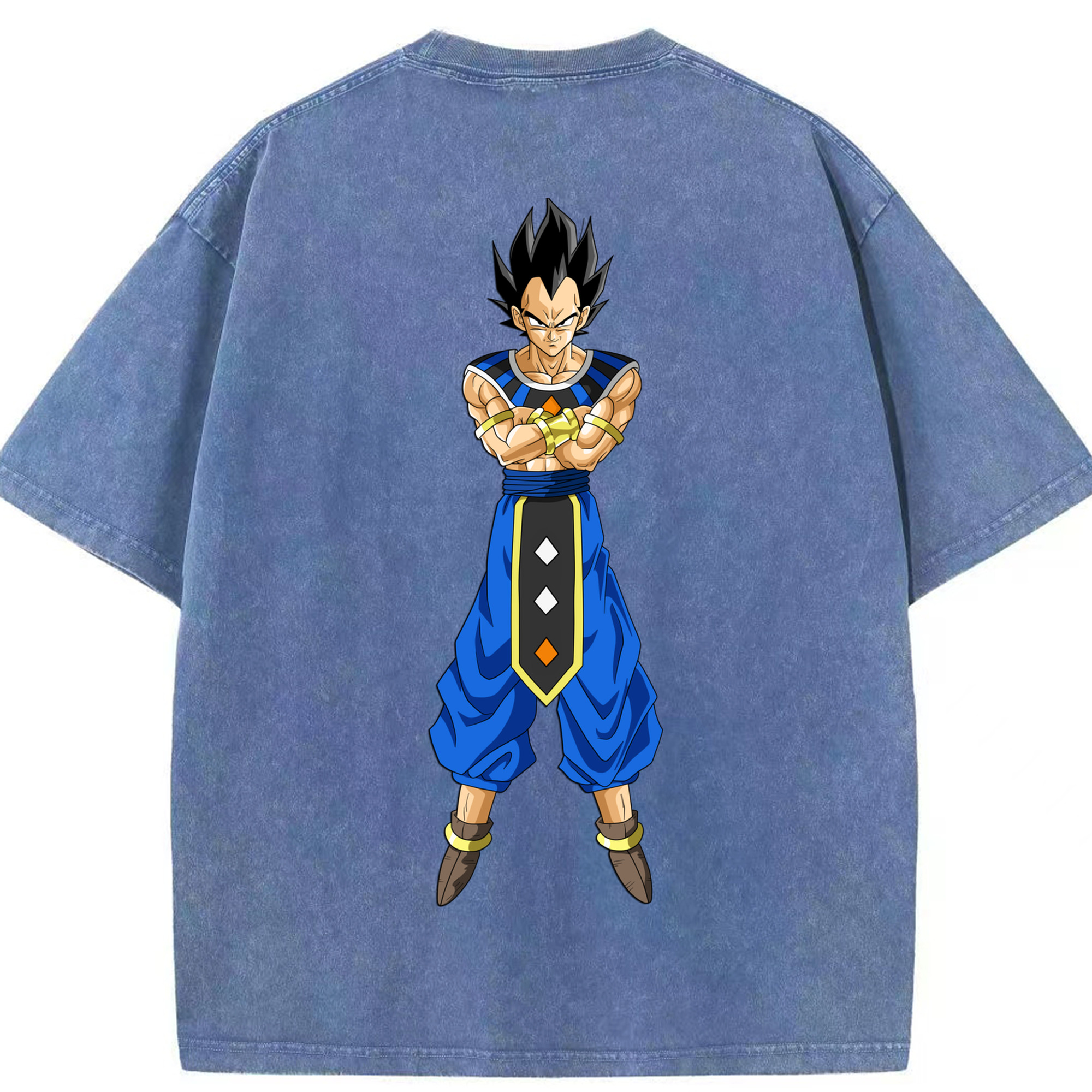 （画像用） ドラゴンボール ベジータ四世（Bejīta Yonsei）DRAGON BALL Vegeta IV 綿100% ヴィンテージ風 半袖Tシャツ（背面プリント）