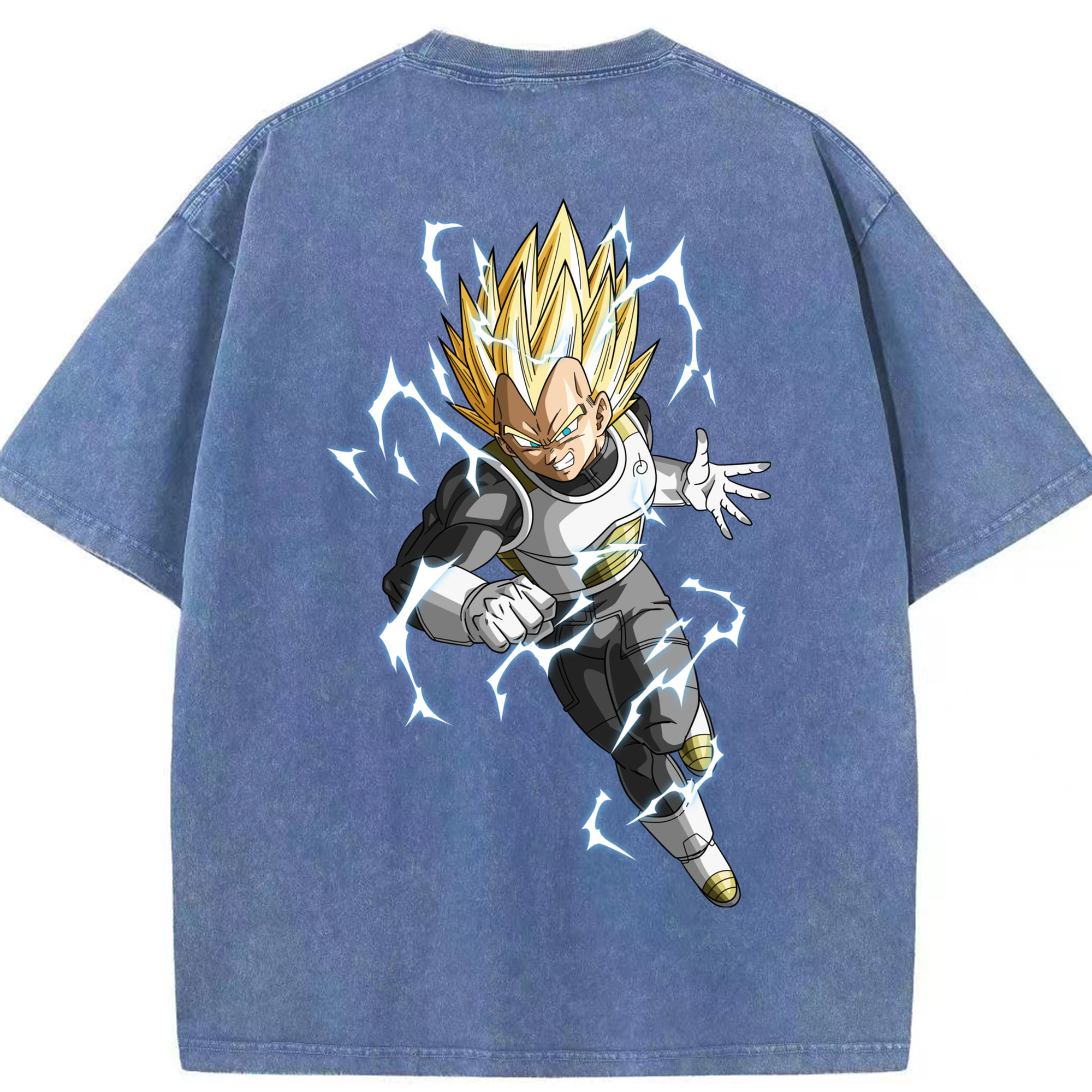（画像用） ドラゴンボール ベジータ四世（Bejīta Yonsei）DRAGON BALL Vegeta IV 綿100% ヴィンテージ風 半袖Tシャツ（背面プリント）