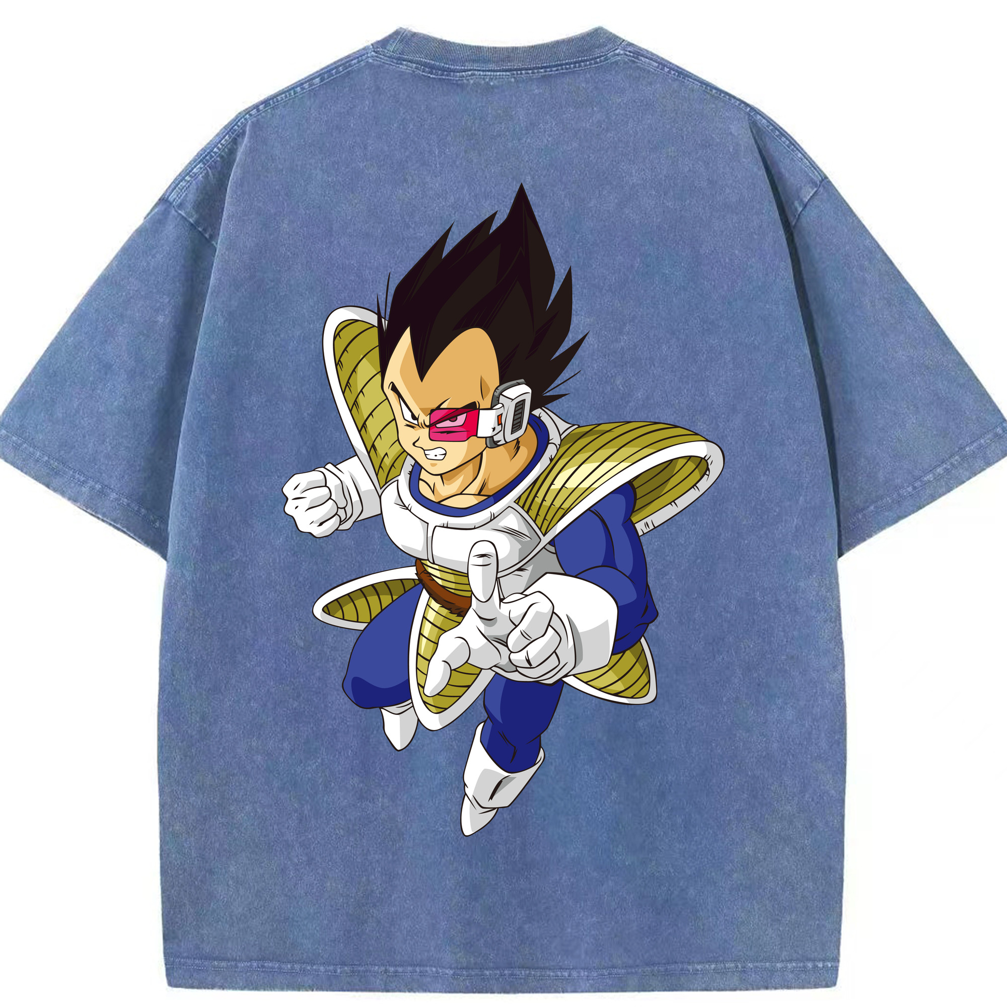 （画像用） ドラゴンボール ベジータ四世（Bejīta Yonsei）DRAGON BALL Vegeta IV 綿100% ヴィンテージ風 半袖Tシャツ（背面プリント）