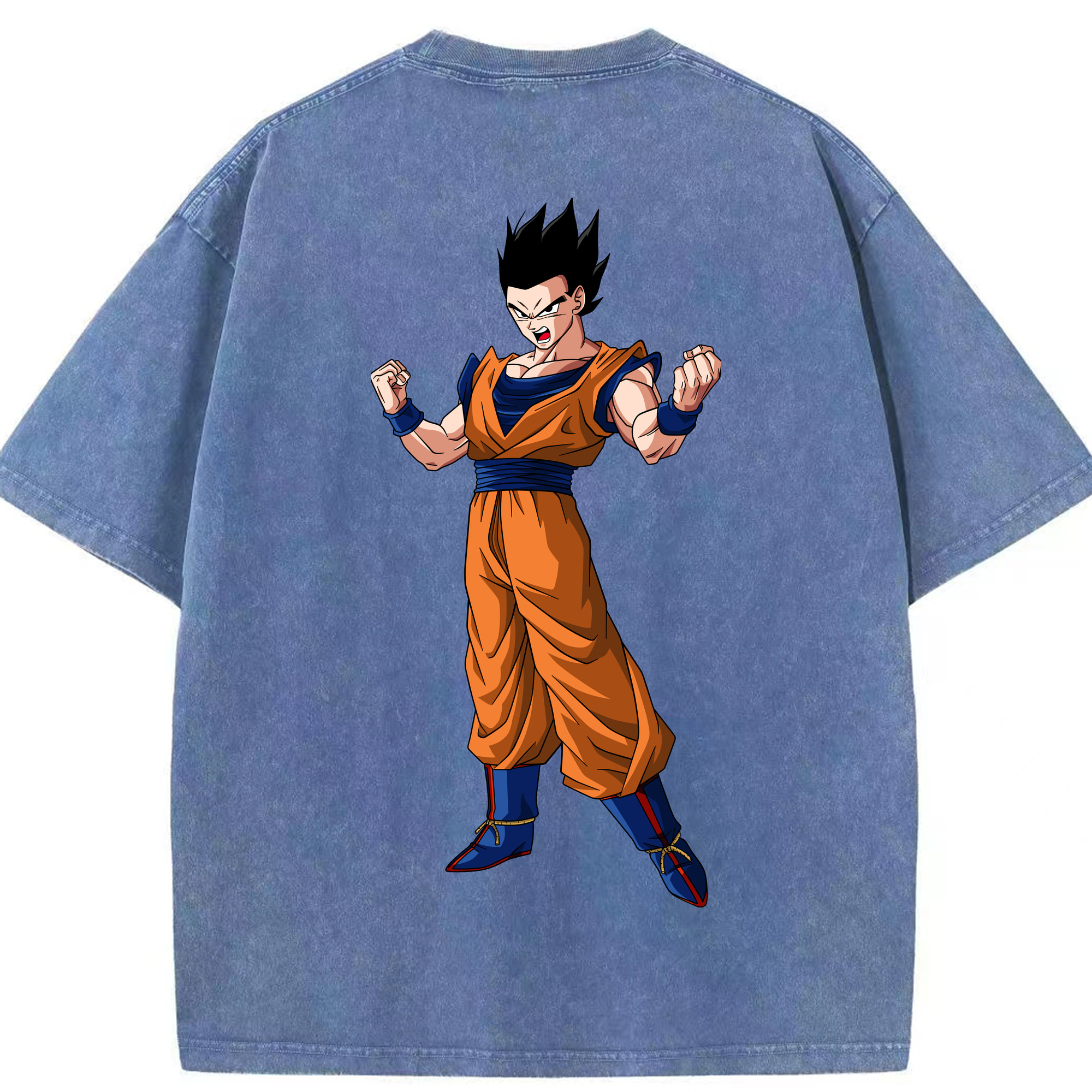 （画像用） ドラゴンボール 孫 悟飯（そんごはん）DRAGON BALL Son Gohan 綿100% ヴィンテージ風 半袖Tシャツ（背面プリント）