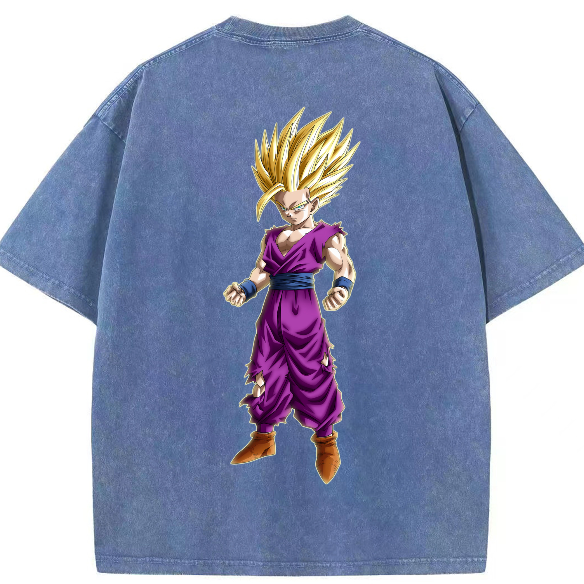 （画像用） ドラゴンボール 孫 悟飯（そんごはん）DRAGON BALL Son Gohan 綿100% ヴィンテージ風 半袖Tシャツ（背面プリント）