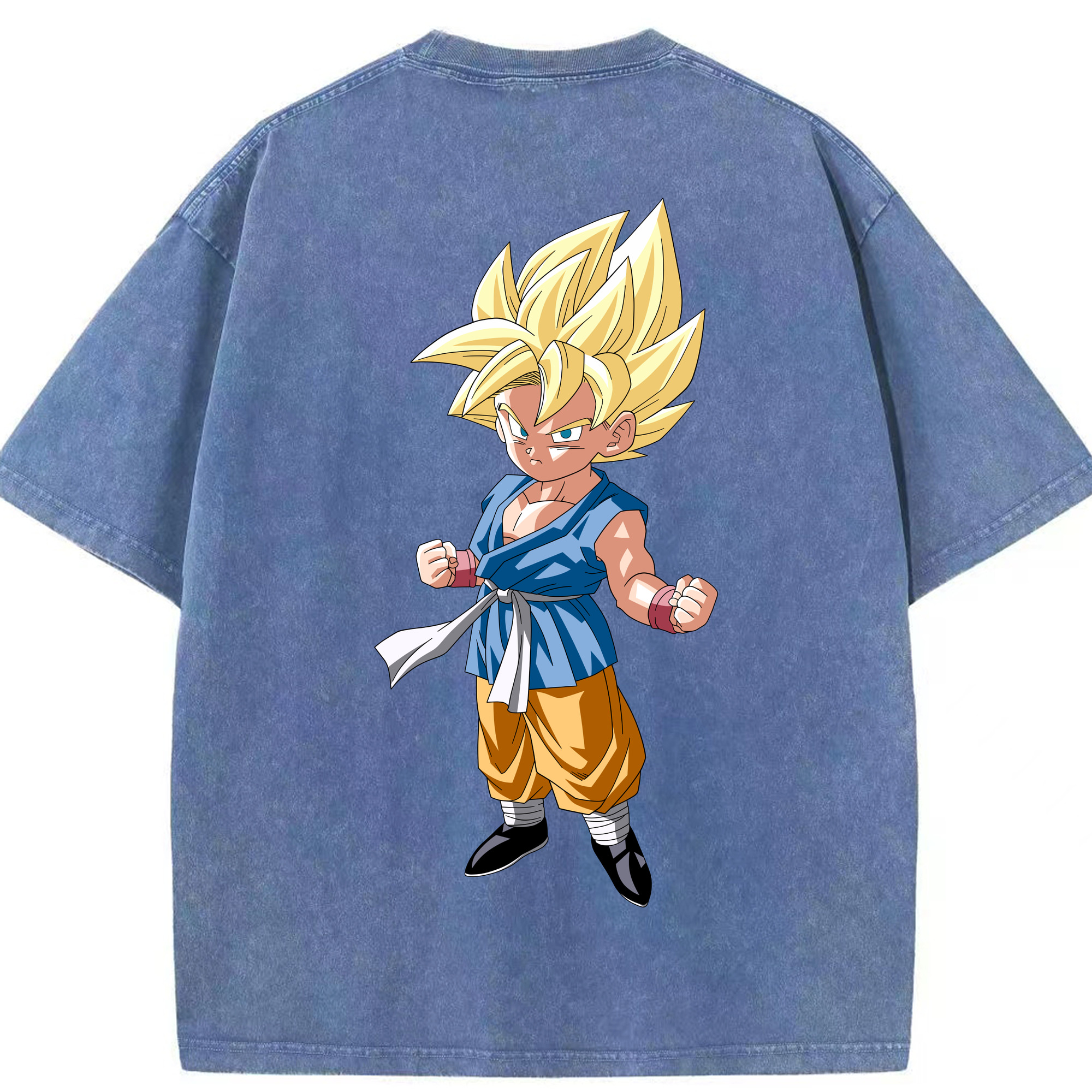 （画像用） ドラゴンボール 孫 悟飯（そんごはん）DRAGON BALL Son Gohan 綿100% ヴィンテージ風 半袖Tシャツ（背面プリント）