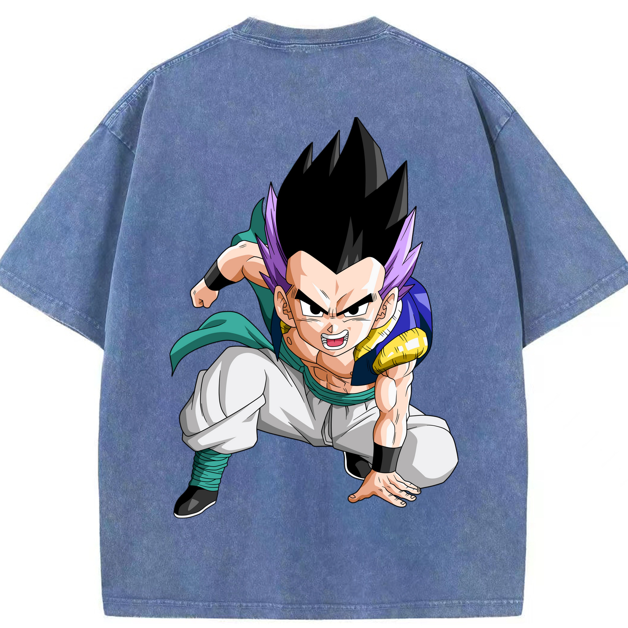 （画像用） ドラゴンボール 孫 悟飯（そんごはん）DRAGON BALL Son Gohan 綿100% ヴィンテージ風 半袖Tシャツ（背面プリント）