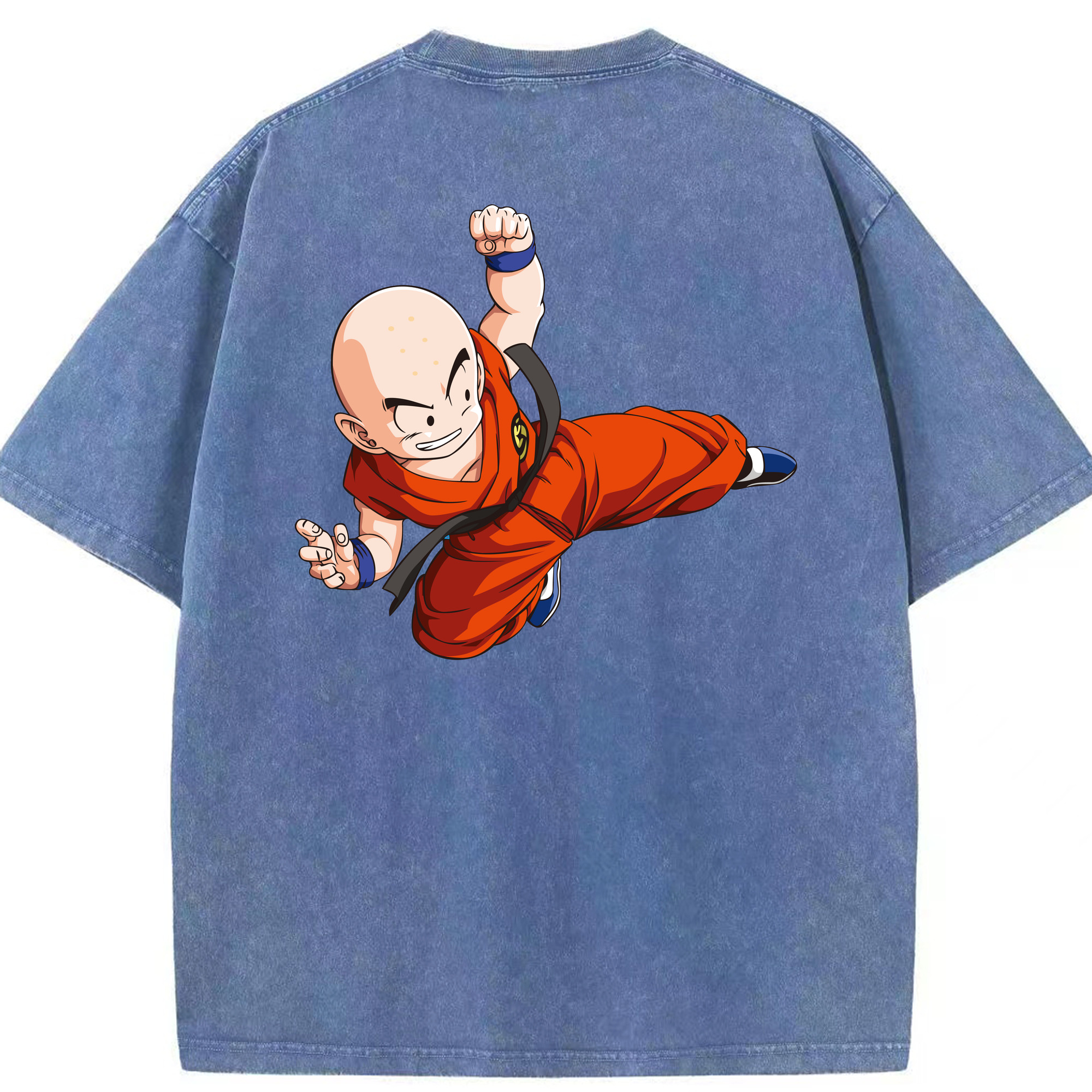 （画像用） ドラゴンボール クリリン DRAGON BALL krillin 綿100% ヴィンテージ風 半袖Tシャツ（背面プリント）