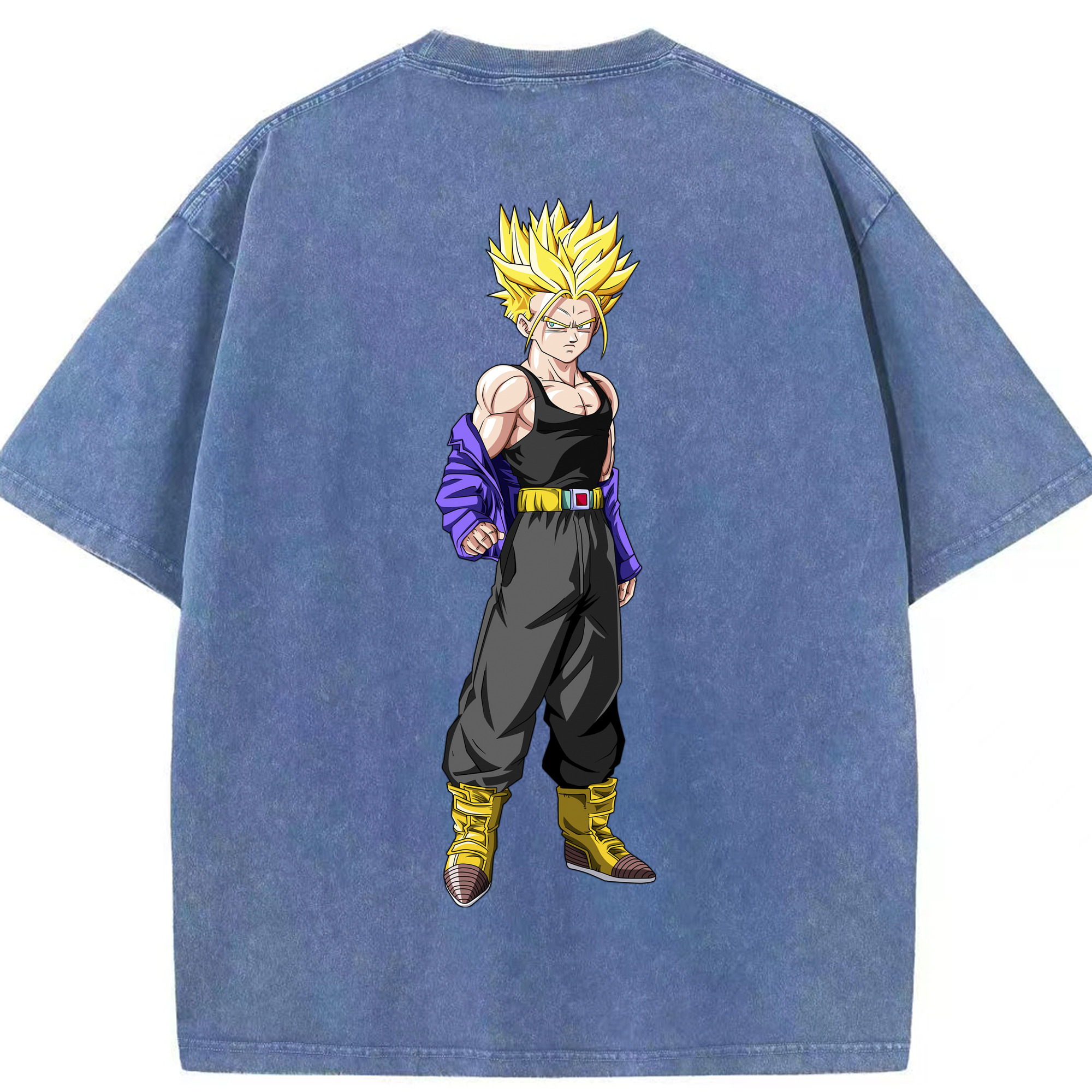 （画像用） ドラゴンボール トランクス（Torankusu）DRAGON BALL Trunks 綿100% ヴィンテージ風 半袖Tシャツ（背面プリント）