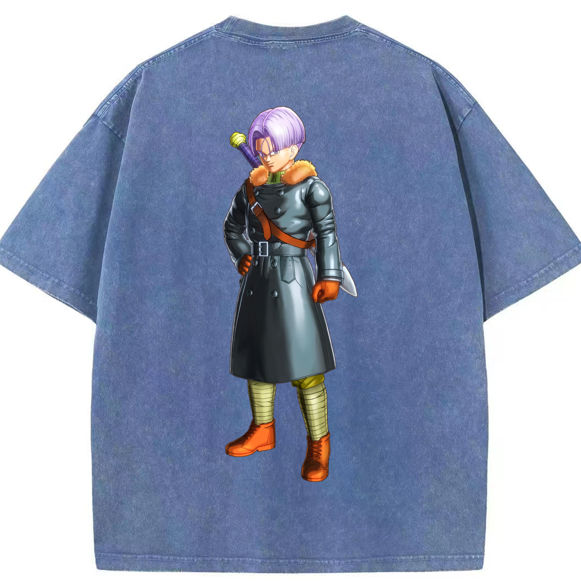 （画像用） ドラゴンボール トランクス（Torankusu）DRAGON BALL Trunks 綿100% ヴィンテージ風 半袖Tシャツ（背面プリント）