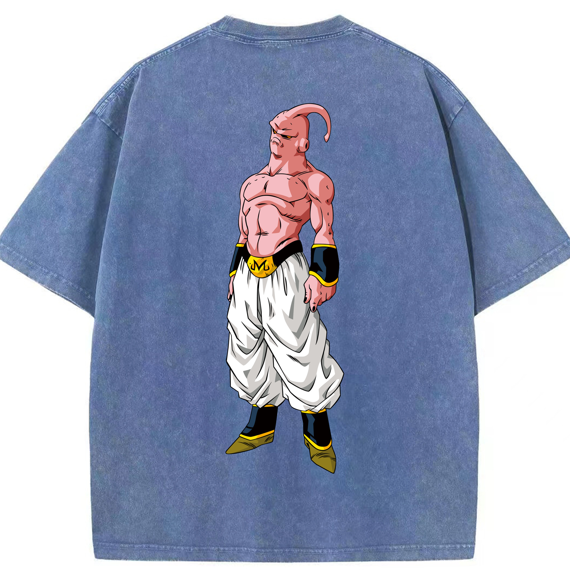 （画像用） ドラゴンボール 魔人ブウ DRAGON BALL Majin Buu 綿100% ヴィンテージ風 半袖Tシャツ（背面プリント）