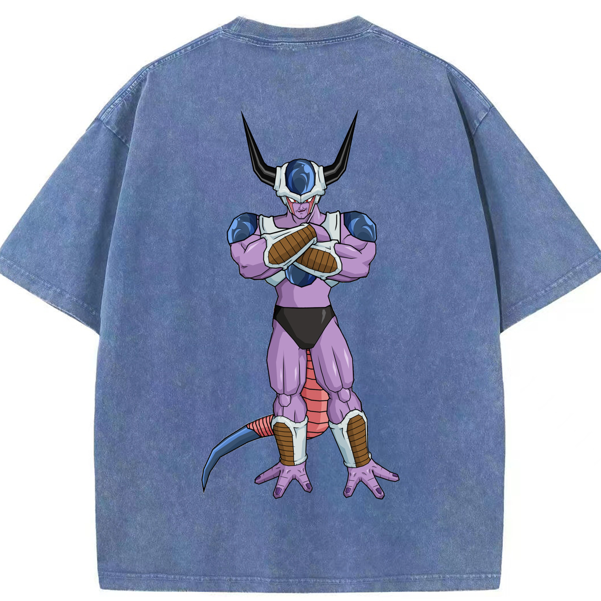 （画像用） ドラゴンボール フリーザ DRAGON BALL Frieza 綿100% ヴィンテージ風 半袖Tシャツ（背面プリント）