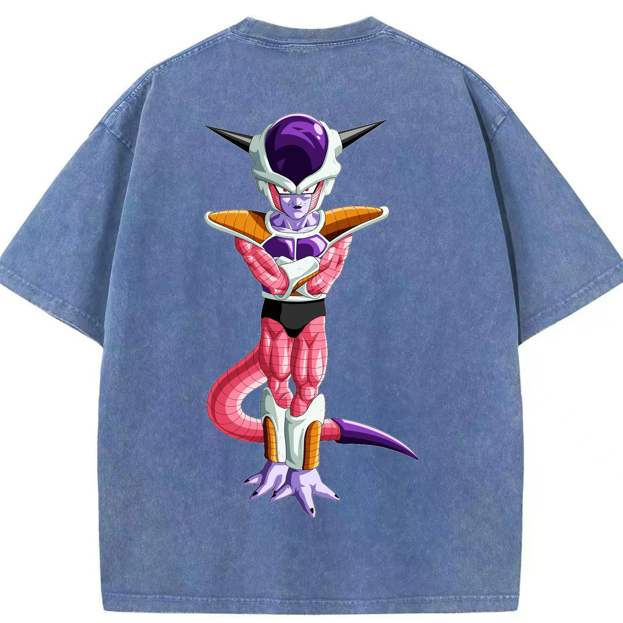 （画像用） ドラゴンボール フリーザ DRAGON BALL Frieza 綿100% ヴィンテージ風 半袖Tシャツ（背面プリント）