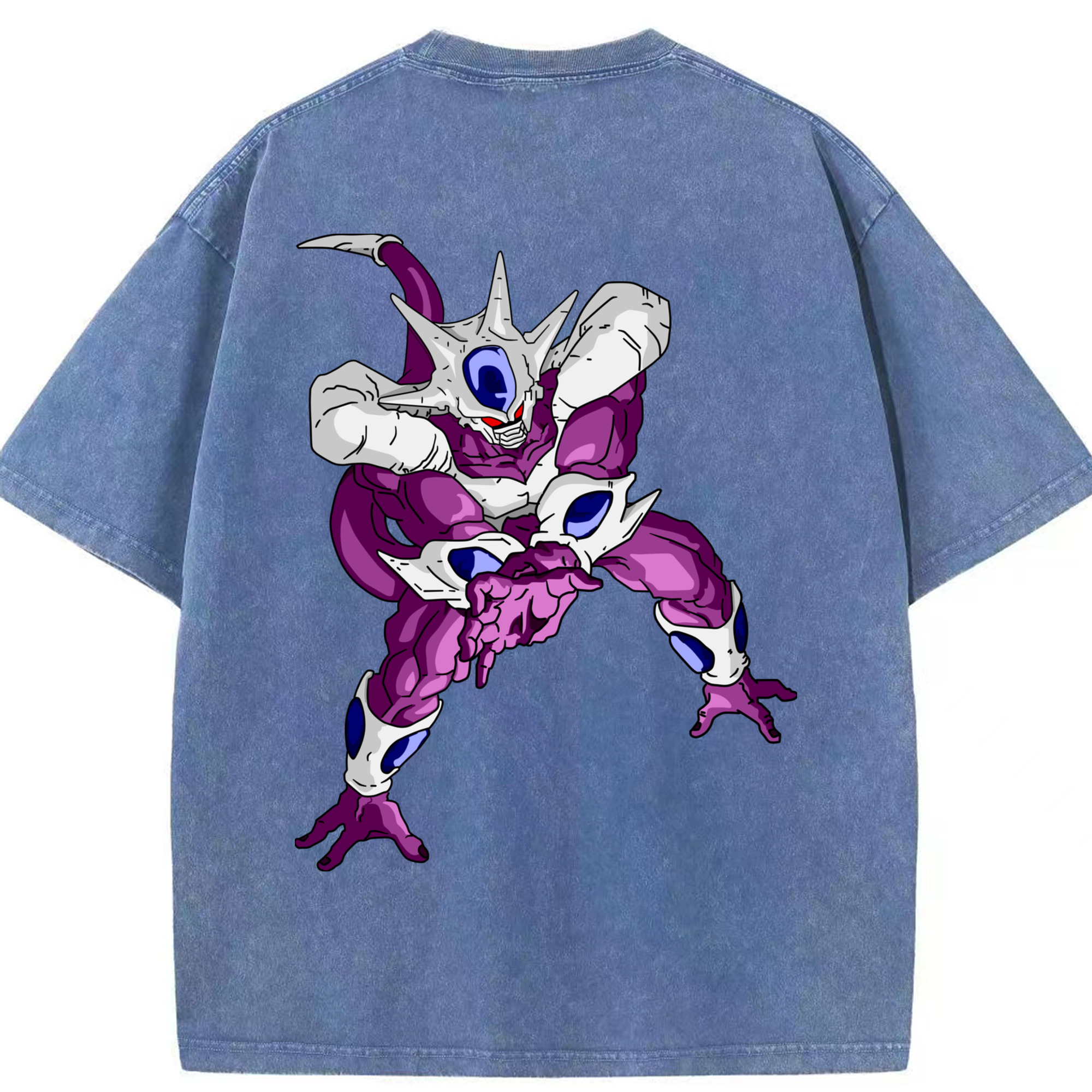 （画像用） ドラゴンボール クウラ DRAGON BALL Cooler Coora 綿100% ヴィンテージ風 半袖Tシャツ（背面プリント）