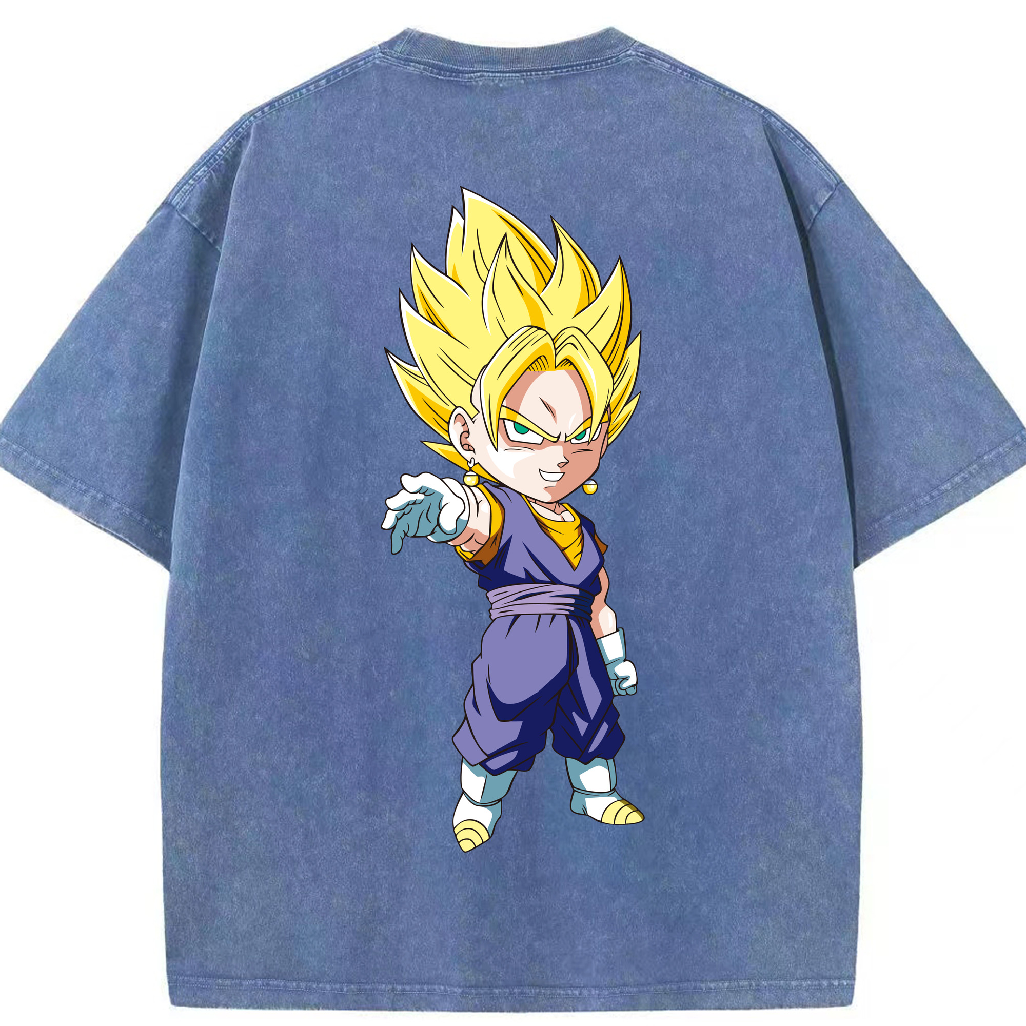 （画像用） ドラゴンボール ベジット DRAGON BALL Vegetto 綿100% ヴィンテージ風 半袖Tシャツ（背面プリント）