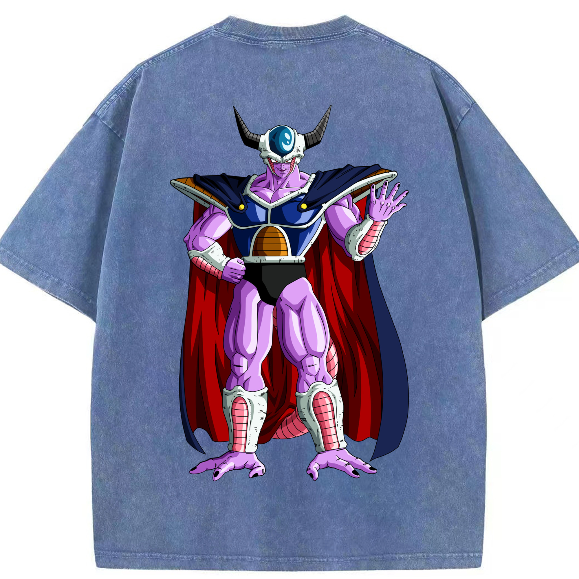 （画像用） ドラゴンボール コルド大王 DRAGON BALL King Cold 綿100% ヴィンテージ風 半袖Tシャツ（背面プリント）