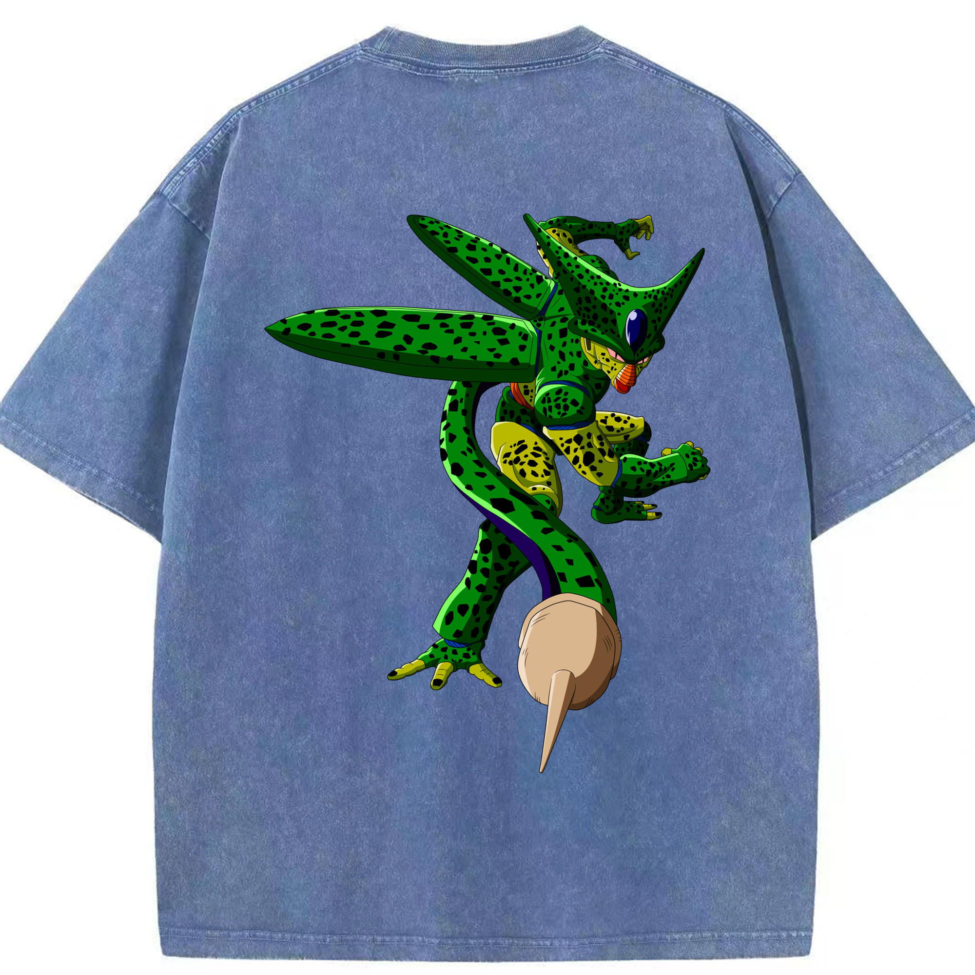 （画像用） ドラゴンボール セル DRAGON BALL Cell 綿100% ヴィンテージ風 半袖Tシャツ（背面プリント）