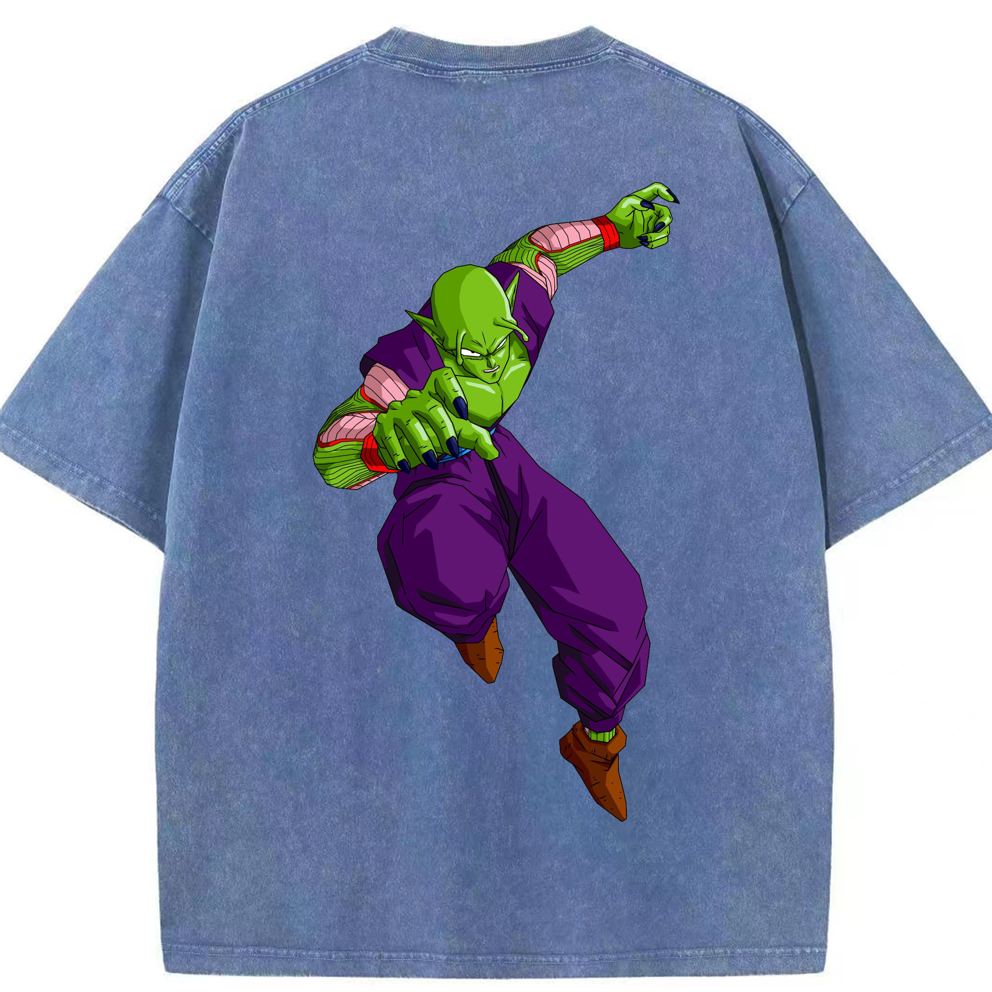 （画像用） ドラゴンボール ピッコロ DRAGON BALL Piccolo 綿100% ヴィンテージ風 半袖Tシャツ（背面プリント）