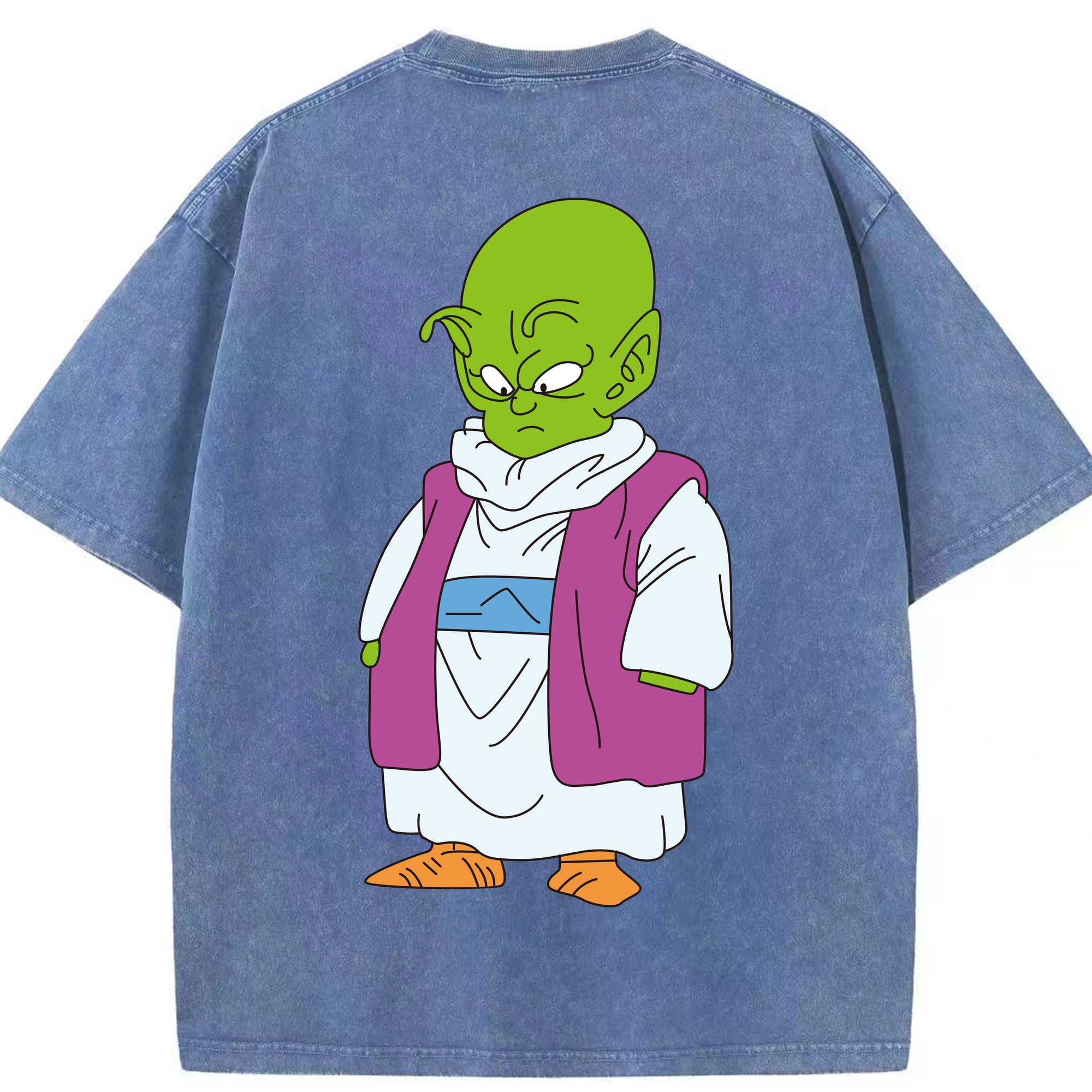 （画像用） ドラゴンボール ピッコロ DRAGON BALL Piccolo 綿100% ヴィンテージ風 半袖Tシャツ（背面プリント）