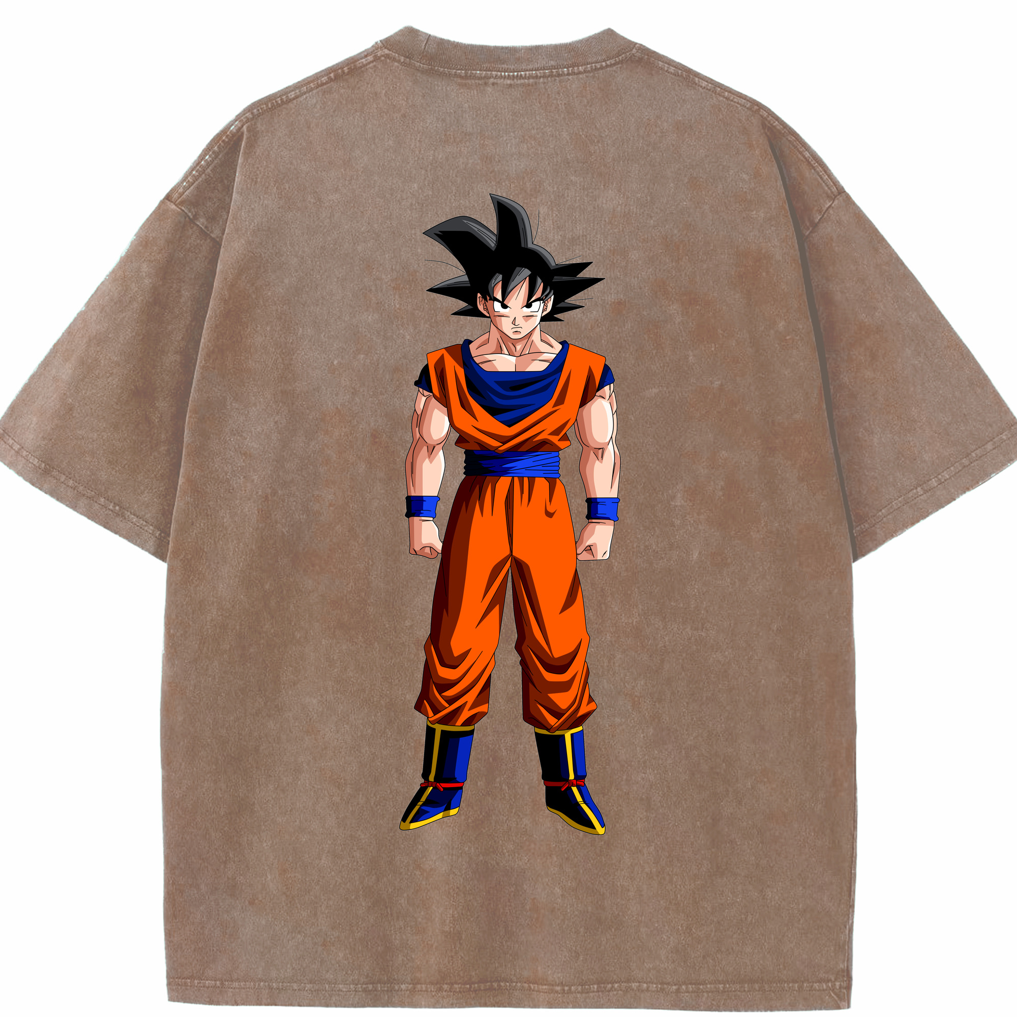 （画像用） ドラゴンボール 孫悟空（そん ごくう）Son Goku カカロット DRAGON BALL Kakarotto 綿100% ヴィンテージ風 半袖Tシャツ（背面プリント）