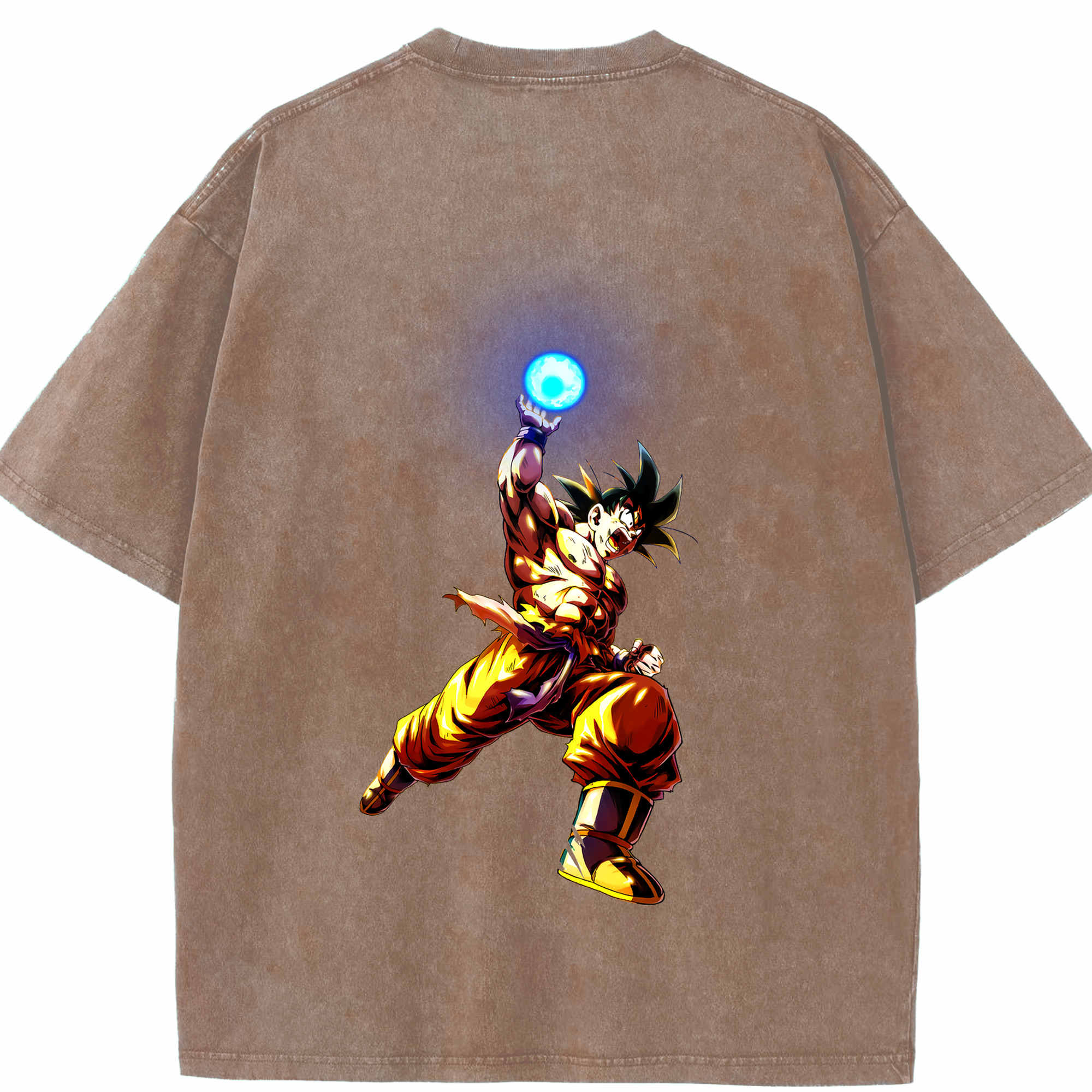 （画像用） ドラゴンボール 孫悟空（そん ごくう）Son Goku カカロット DRAGON BALL Kakarotto 綿100% ヴィンテージ風 半袖Tシャツ（背面プリント）