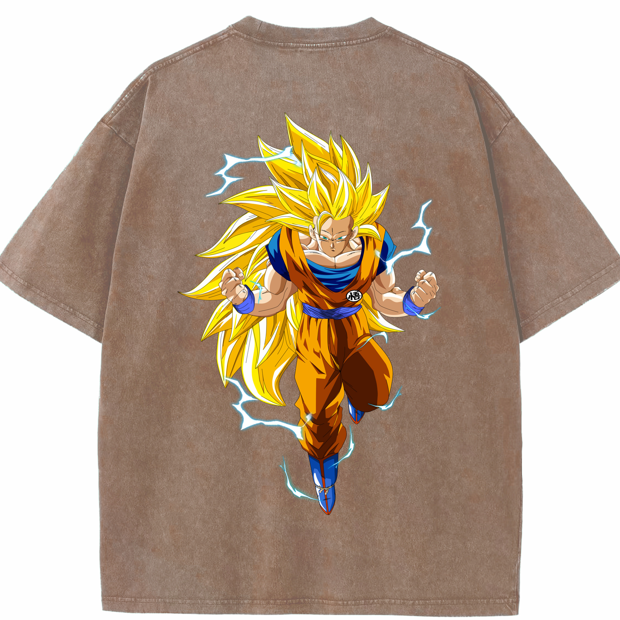 （画像用） ドラゴンボール 孫悟空（そん ごくう）Son Goku カカロット DRAGON BALL Kakarotto 綿100% ヴィンテージ風 半袖Tシャツ（背面プリント）