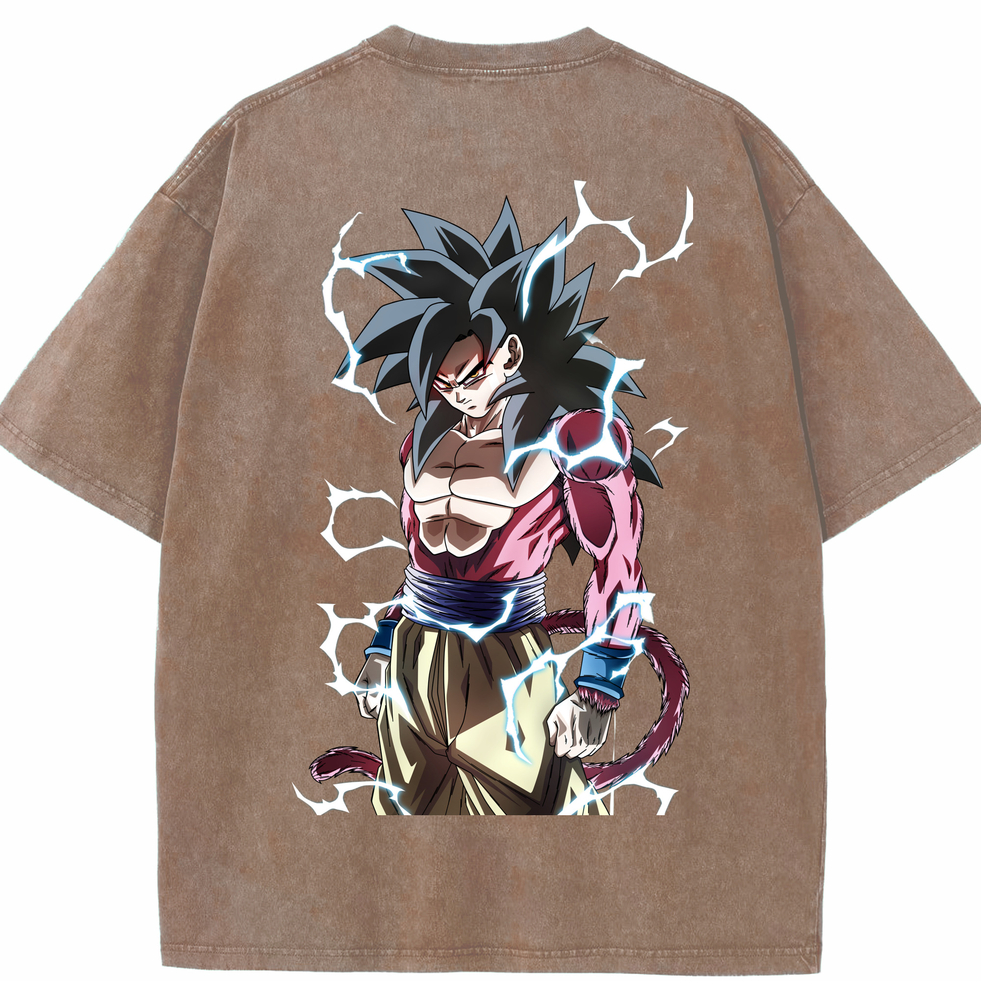 （画像用） ドラゴンボール 孫悟空（そん ごくう）Son Goku カカロット DRAGON BALL Kakarotto 綿100% ヴィンテージ風 半袖Tシャツ（背面プリント）