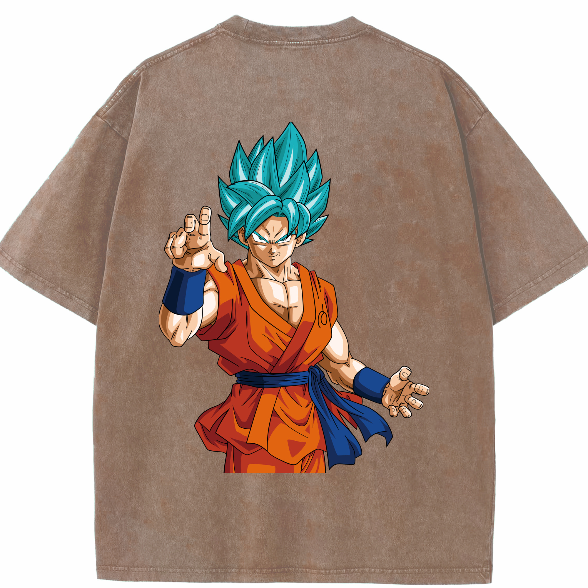 （画像用） ドラゴンボール 孫悟空（そん ごくう）Son Goku カカロット DRAGON BALL Kakarotto 綿100% ヴィンテージ風 半袖Tシャツ（背面プリント）