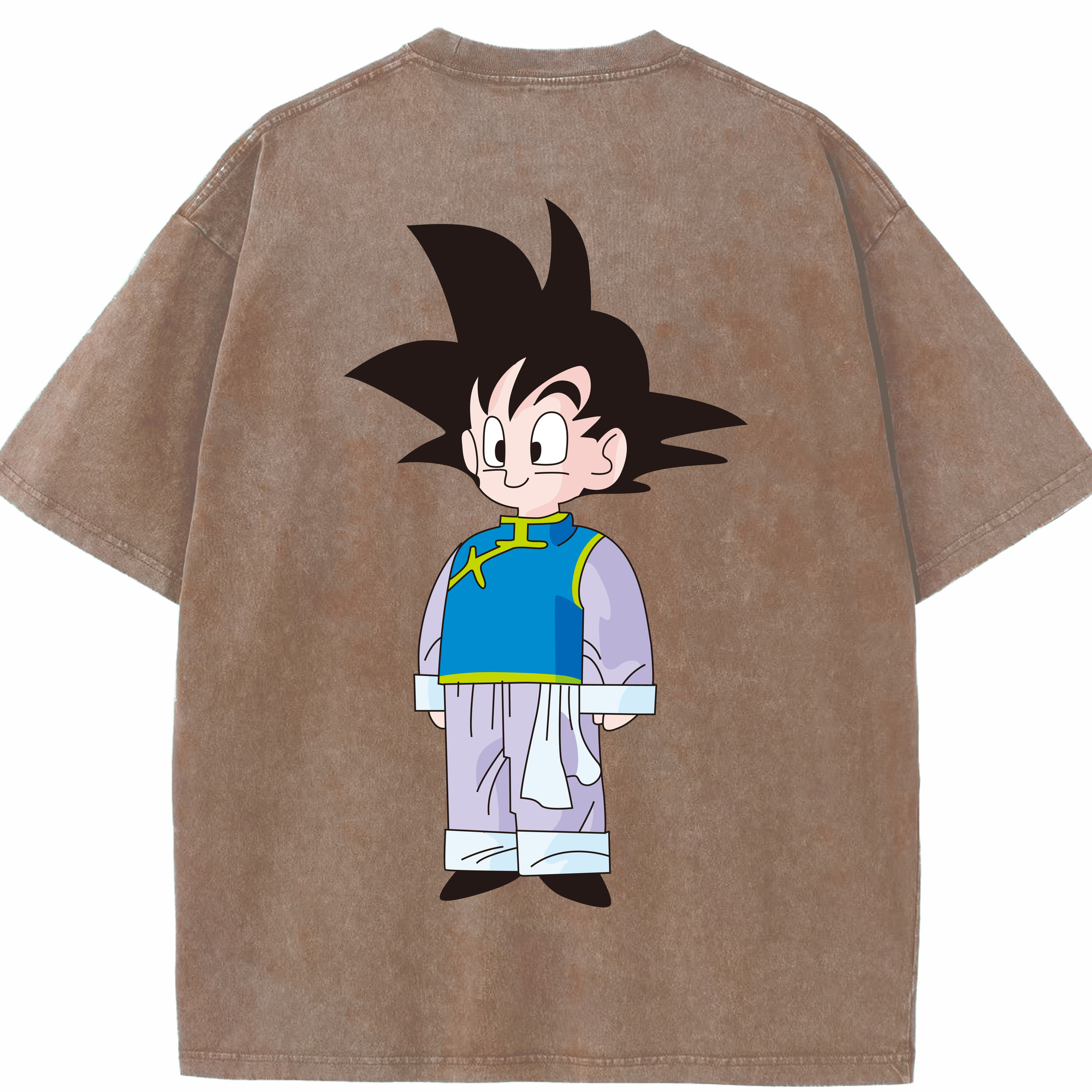 （画像用） ドラゴンボール 孫悟空（そん ごくう）Son Goku カカロット DRAGON BALL Kakarotto 綿100% ヴィンテージ風 半袖Tシャツ（背面プリント）