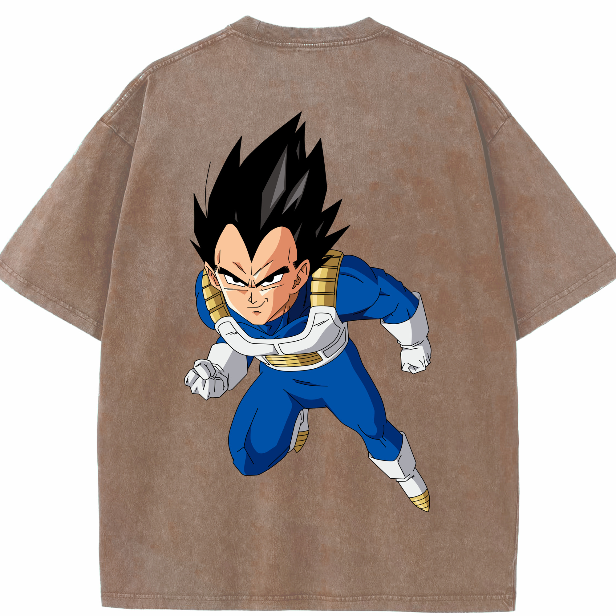 （画像用） ドラゴンボール ベジータ四世（Bejīta Yonsei）DRAGON BALL Vegeta IV 綿100% ヴィンテージ風 半袖Tシャツ（背面プリント）