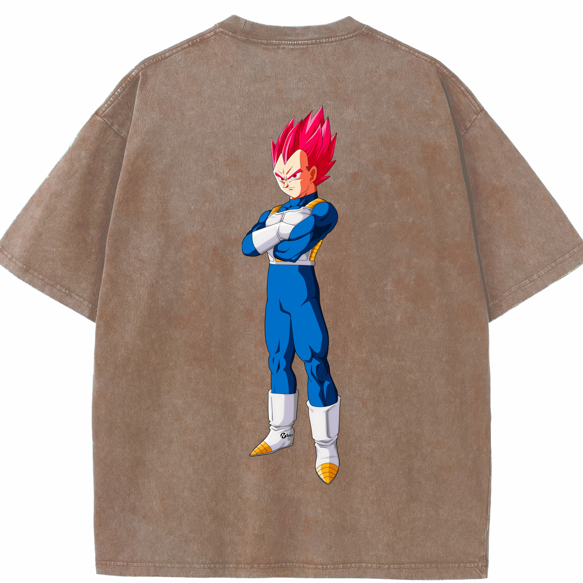 （画像用） ドラゴンボール ベジータ四世（Bejīta Yonsei）DRAGON BALL Vegeta IV 綿100% ヴィンテージ風 半袖Tシャツ（背面プリント）